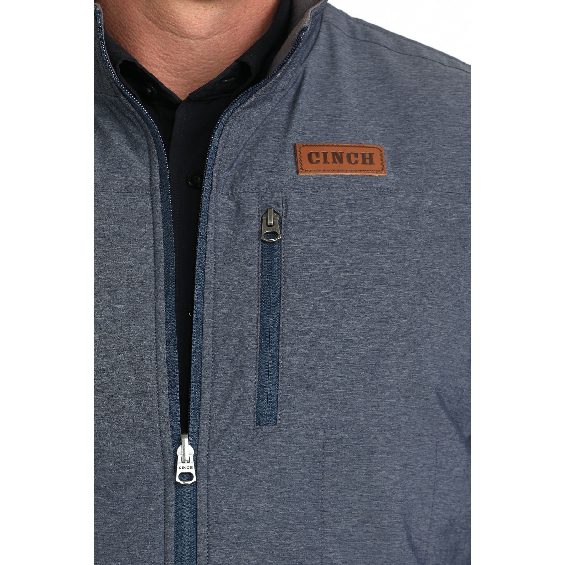 Men's Cinch Reversible Navy and Gray Vest - Image 6