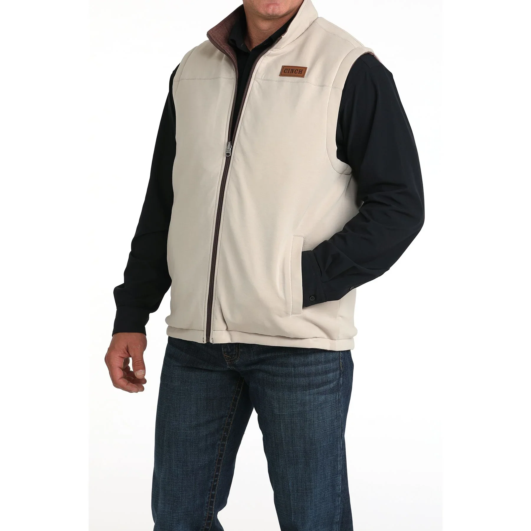 Men's Cinch Reversible Burgundy/Cream Vest - Image 7