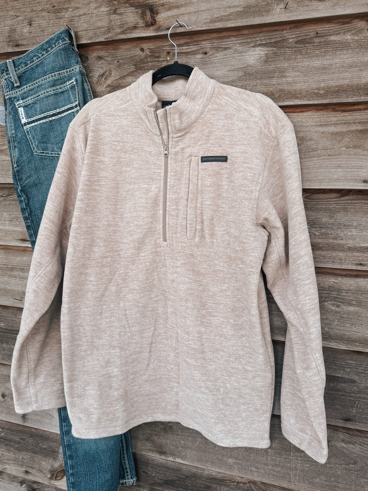 Men's Southern Marsh Maple Grove Brushed Pullover in Audubon Tan - Image 4