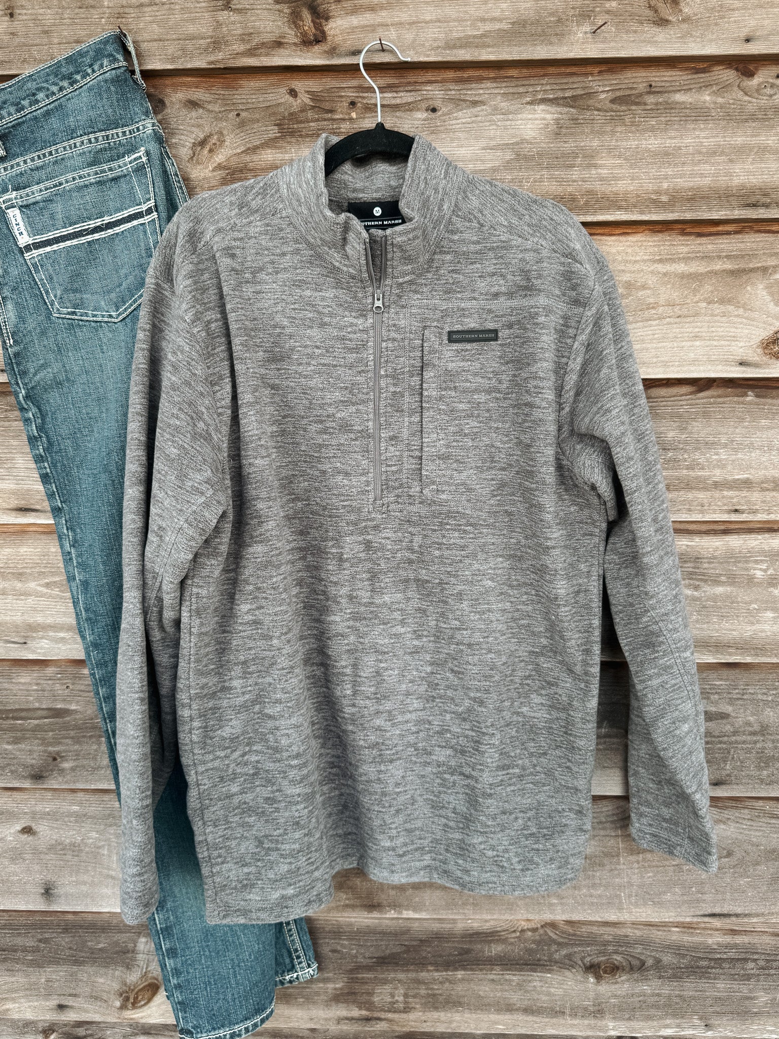 Men's Southern Marsh Maple Grove Brushed Pullover in Midnight Gray