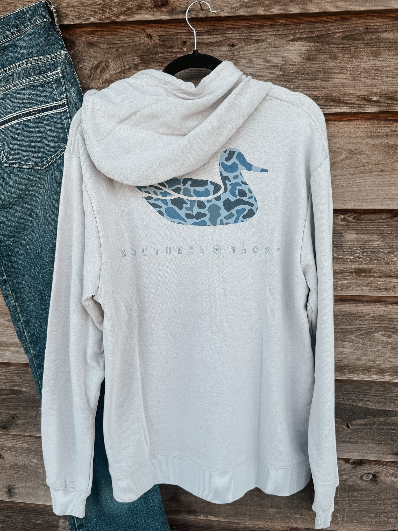 Men's Southern Marsh Surfside Hoodie - Duck Originals in Gray - Image 7