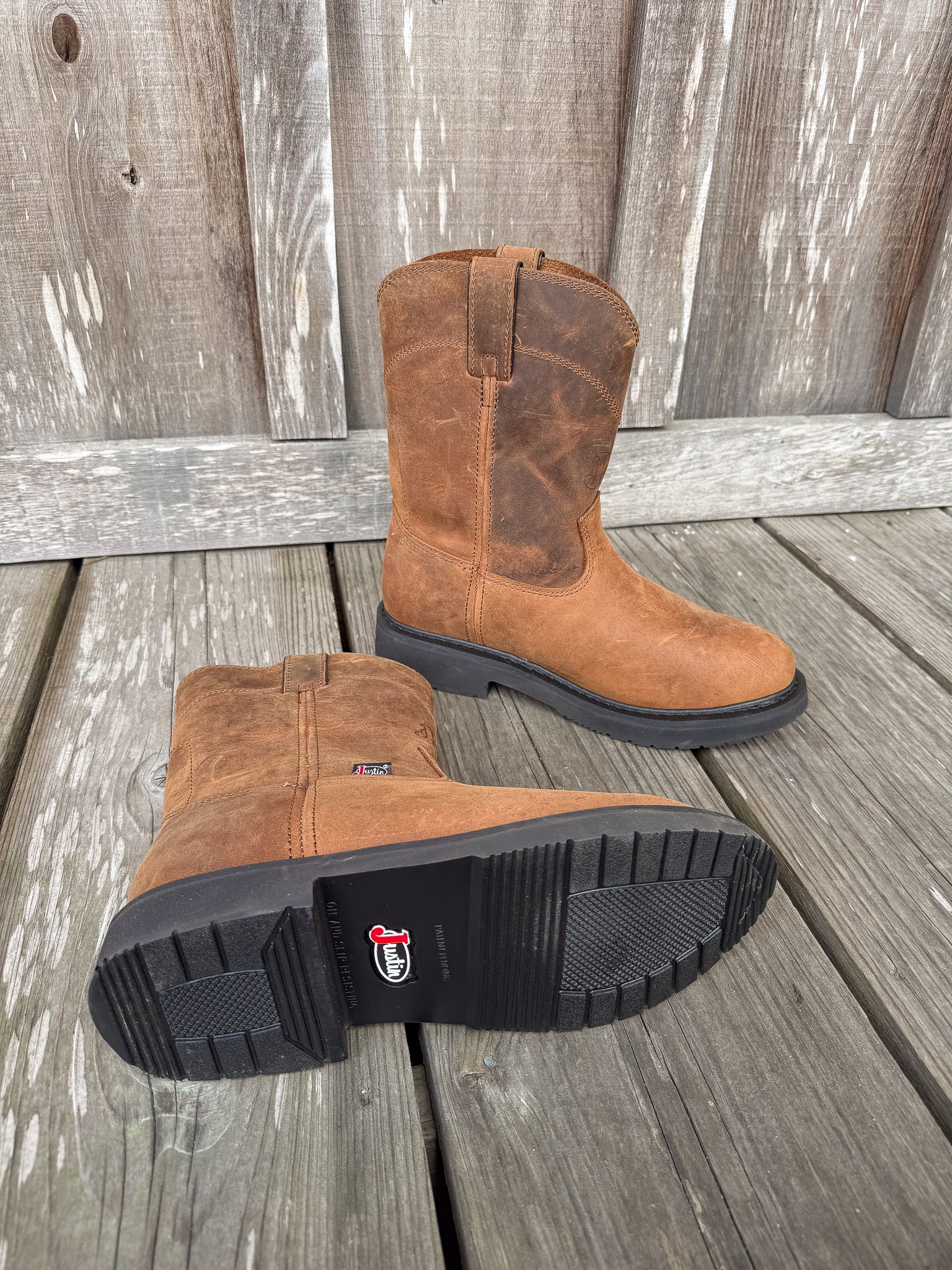 Men's Justin Round-Up 10" Round Toe Boots - Image 2