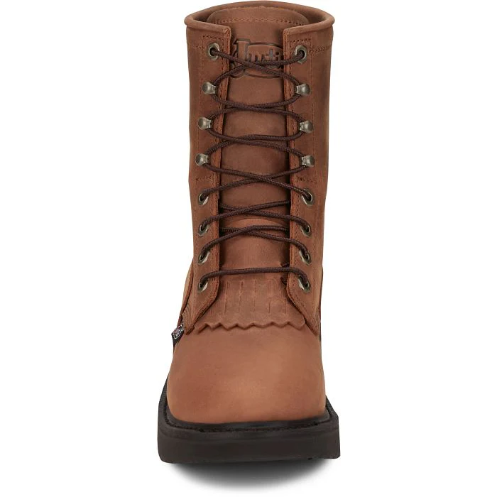 MEN'S JUSTIN LIVESTOCK 8" LACE-UP ROUND TOE WORK BOOTS - Image 12