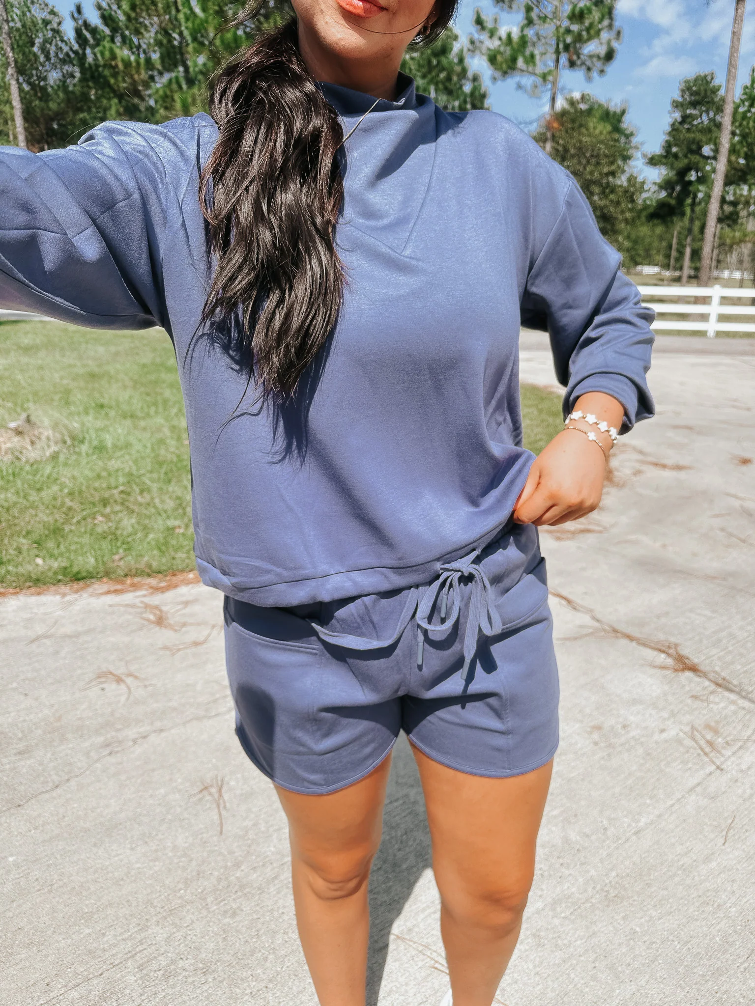 Easy Street Slate Blue Shorts - Image 6