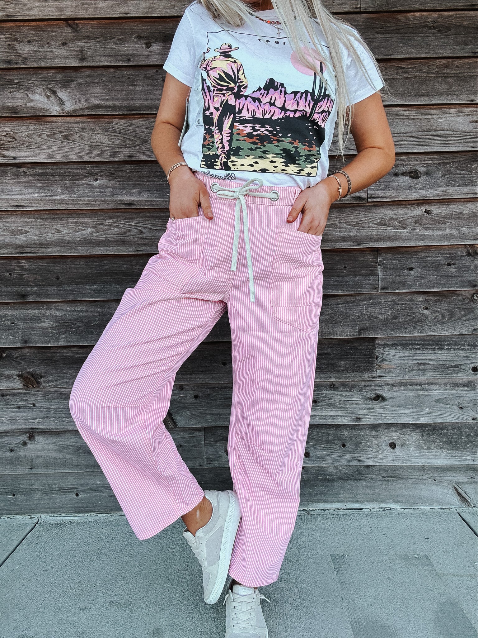 Bubblegum Stripes Barrel Jeans - Image 3