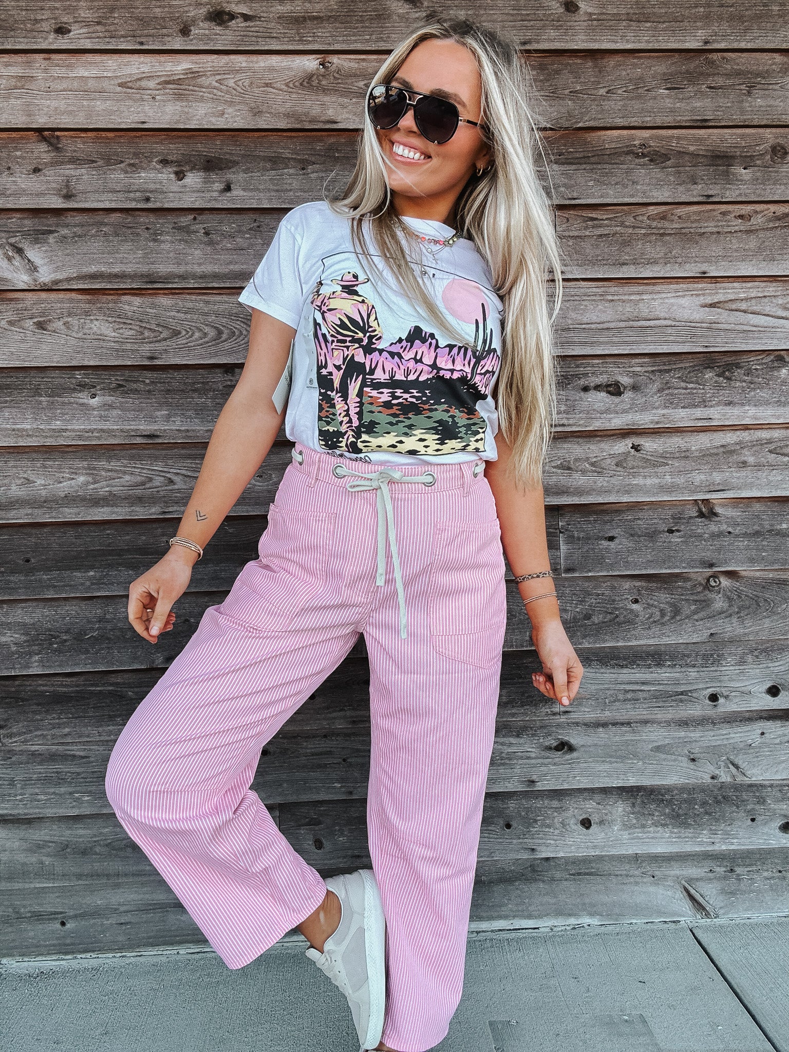 Bubblegum Stripes Barrel Jeans - Image 6