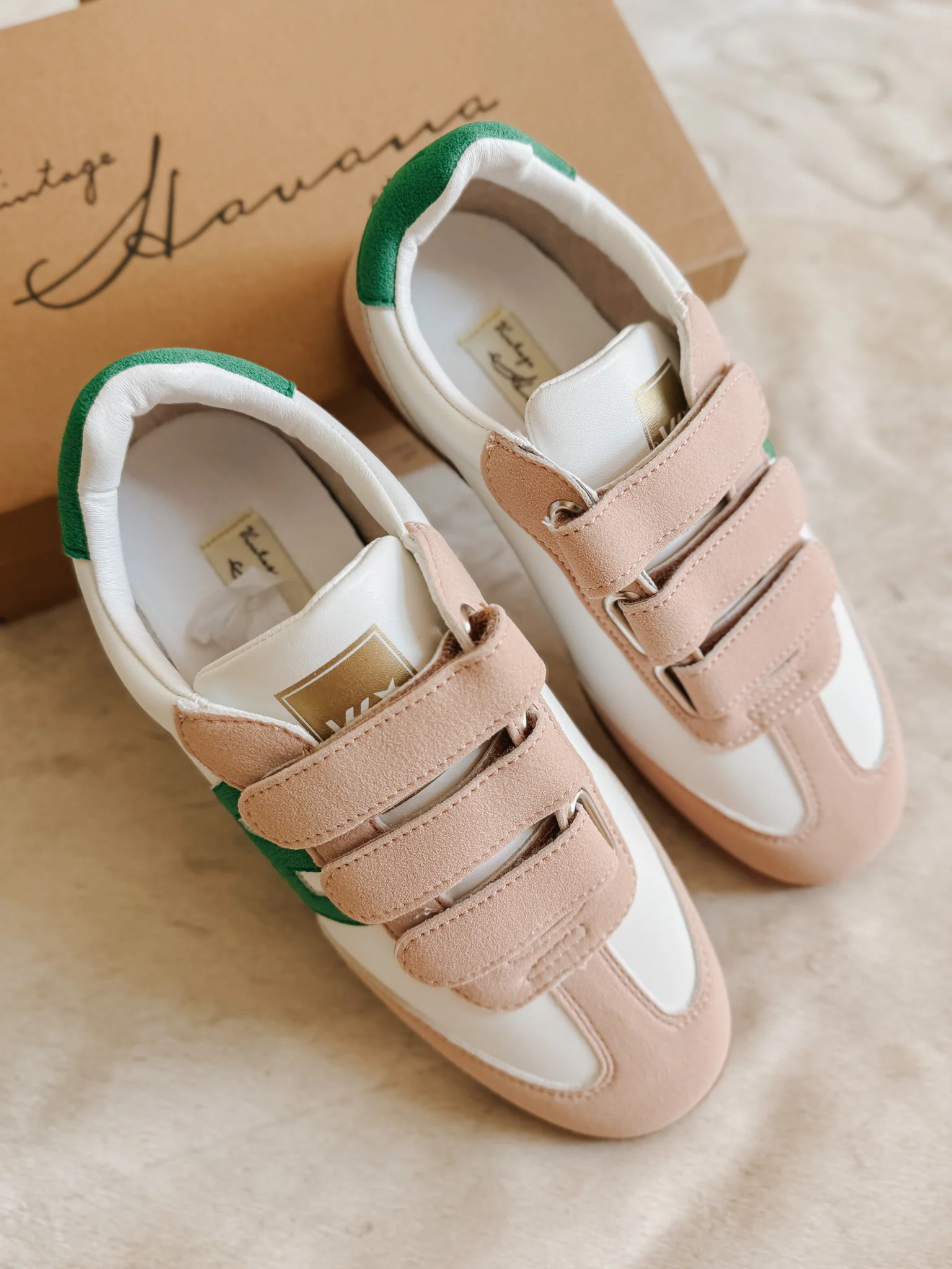 Vintage Havana Pace 5 White Taupe Green Sneakers - Image 4