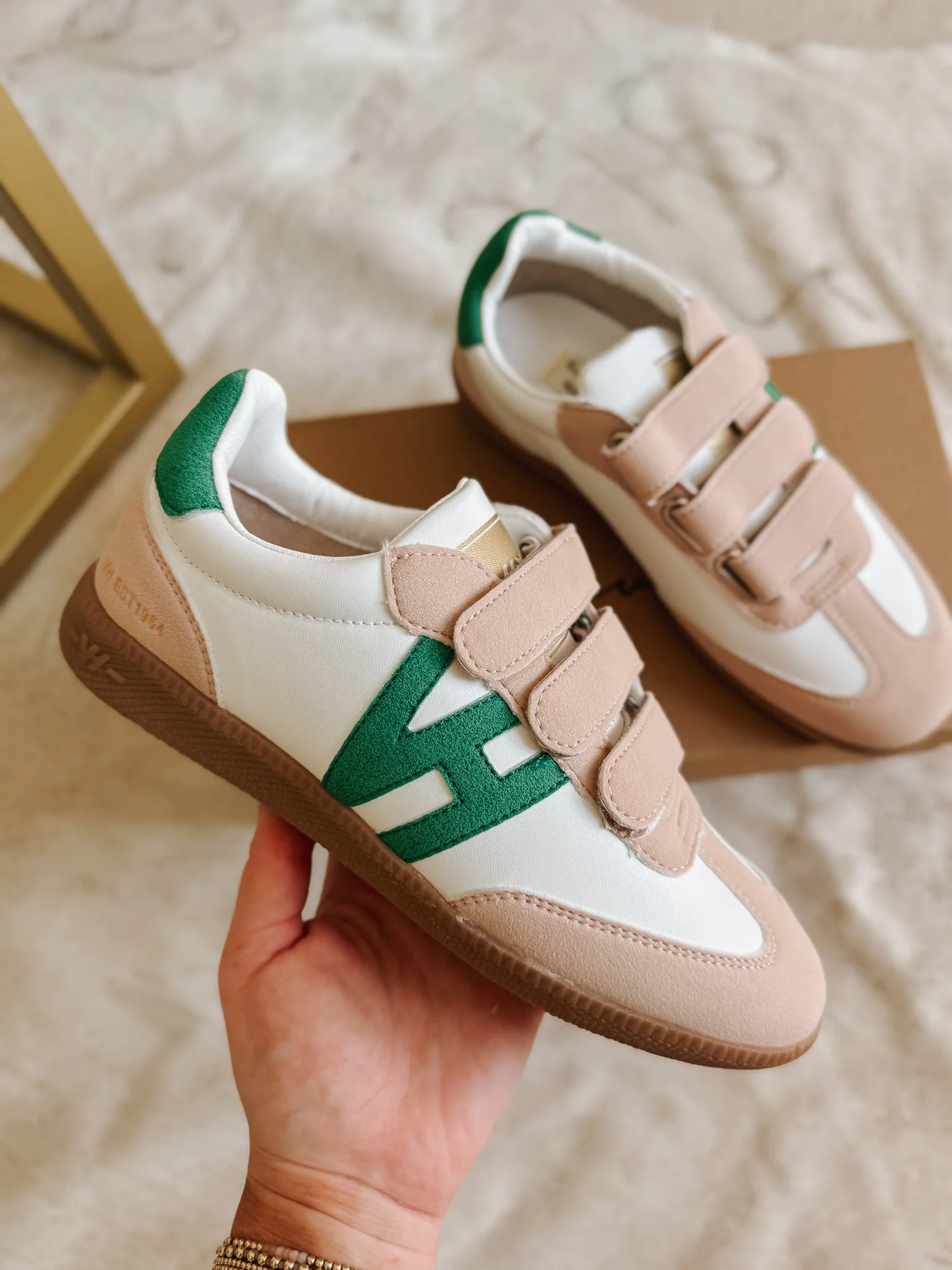 Vintage Havana Pace 5 White Taupe Green Sneakers - Image 5