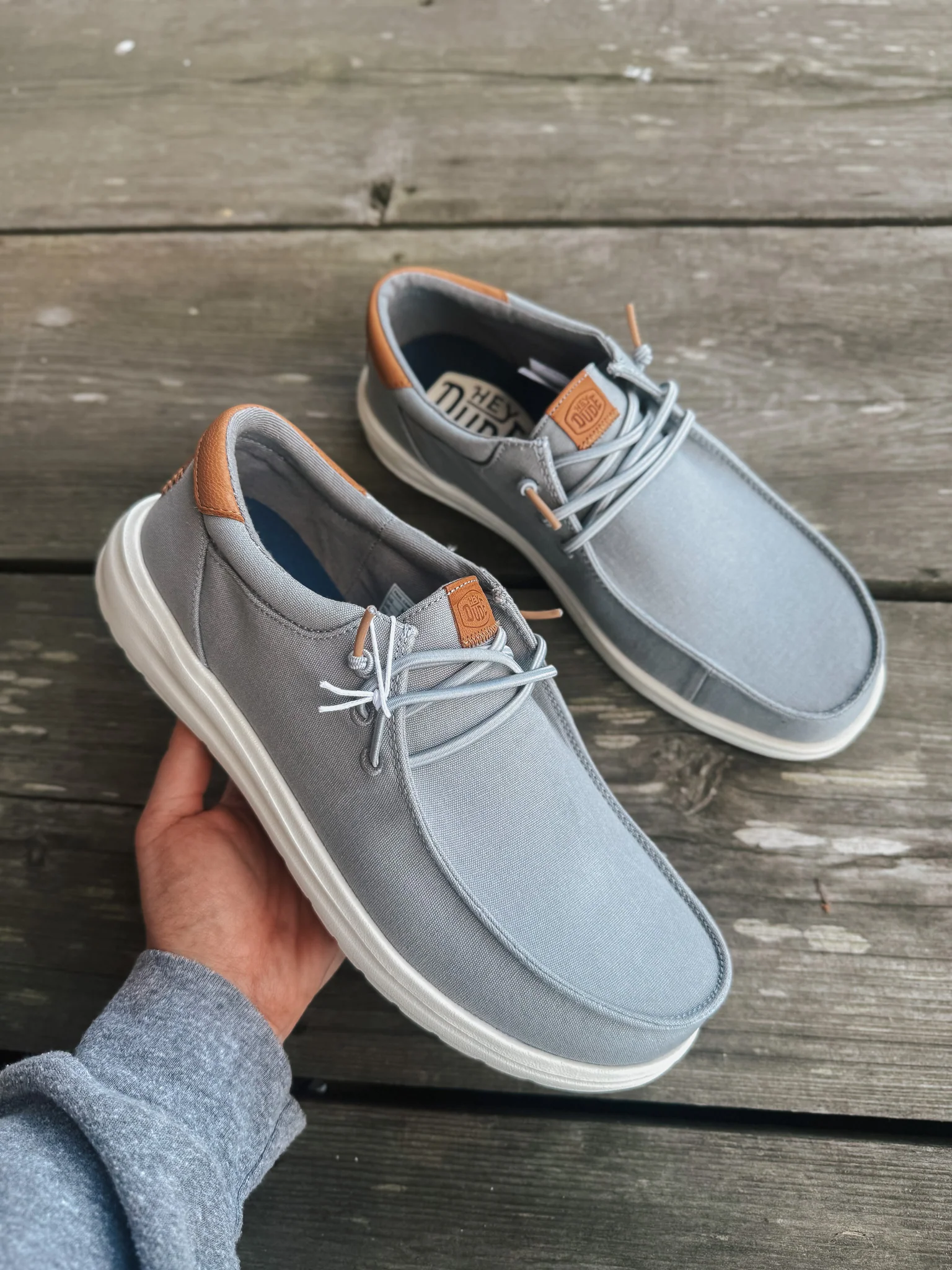 Men's Hey Dude Paul Canvas in Monument Grey - Image 10