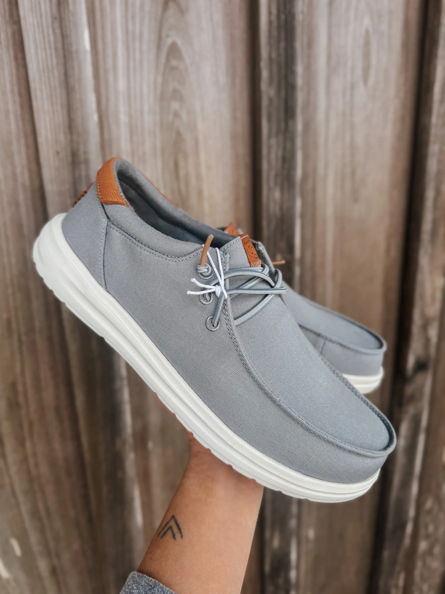Men's Hey Dude Paul Canvas in Monument Grey - Image 11
