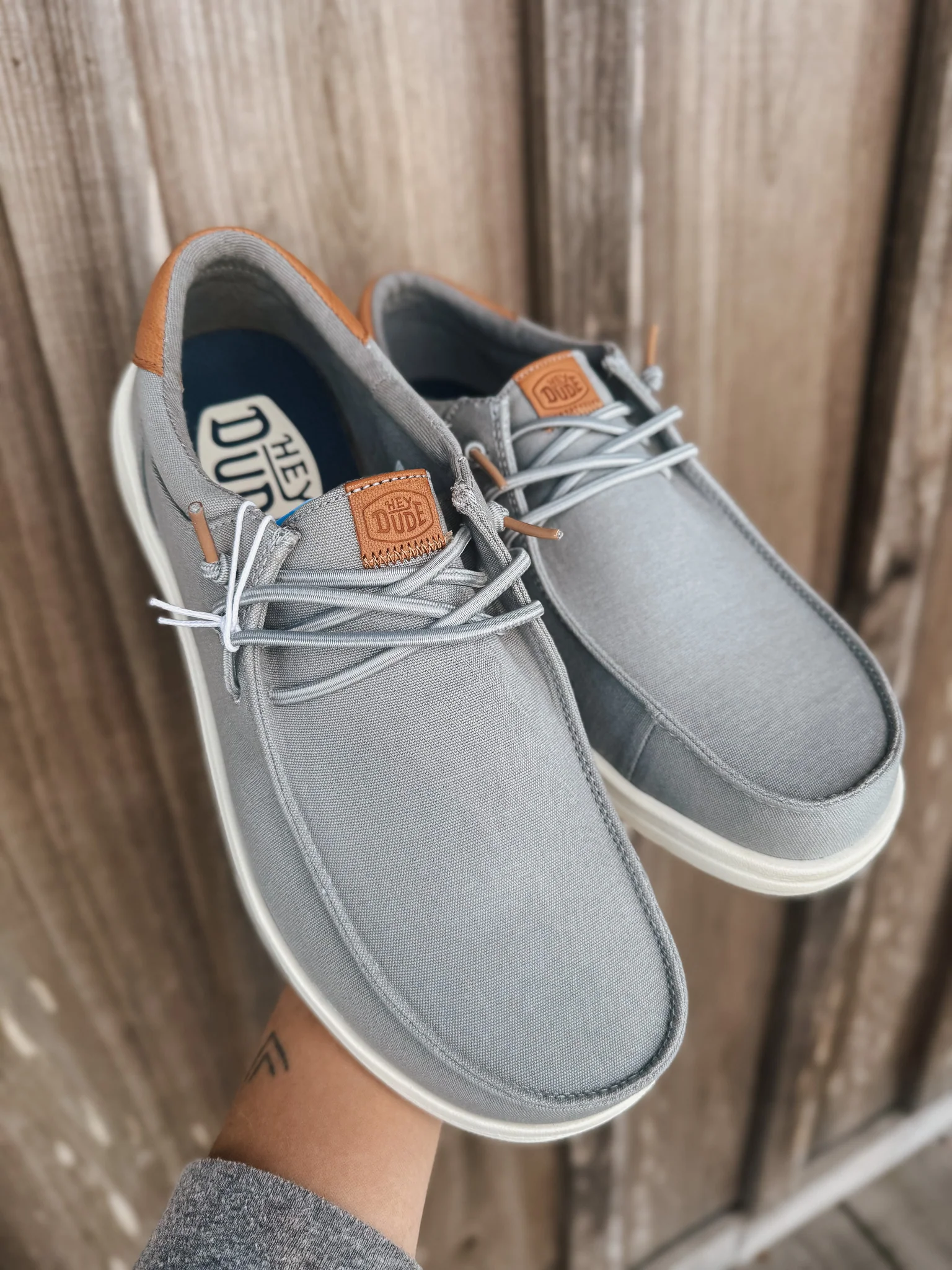 Men's Hey Dude Paul Canvas in Monument Grey - Image 13