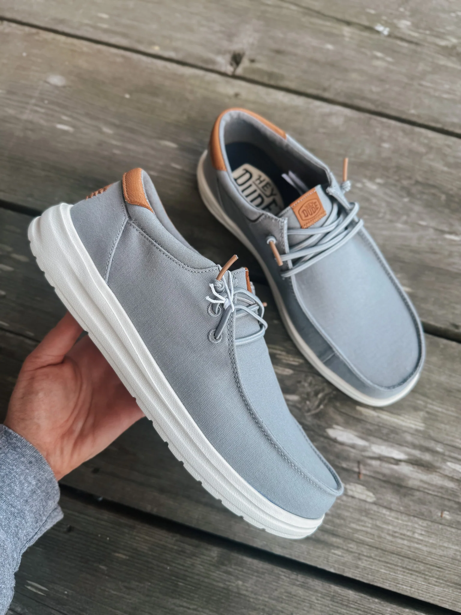 Men's Hey Dude Paul Canvas in Monument Grey - Image 17