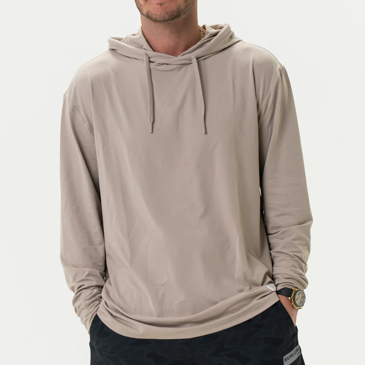 Men's Burlebo Performance Hoodie - Sandstone - Image 2