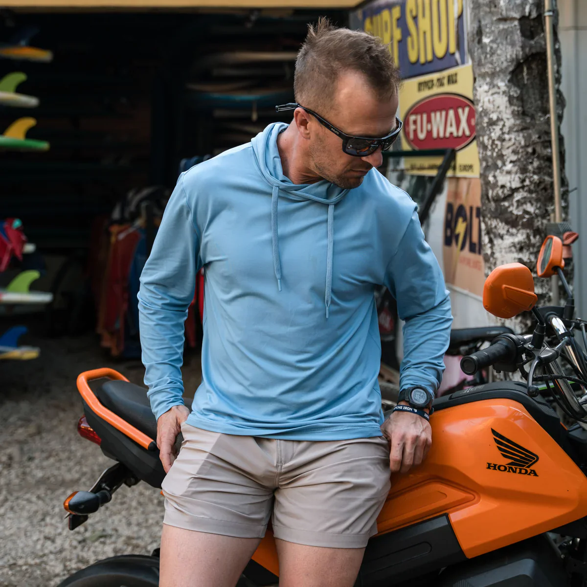 Men's Burlebo Performance Hoodie - Steel Blue