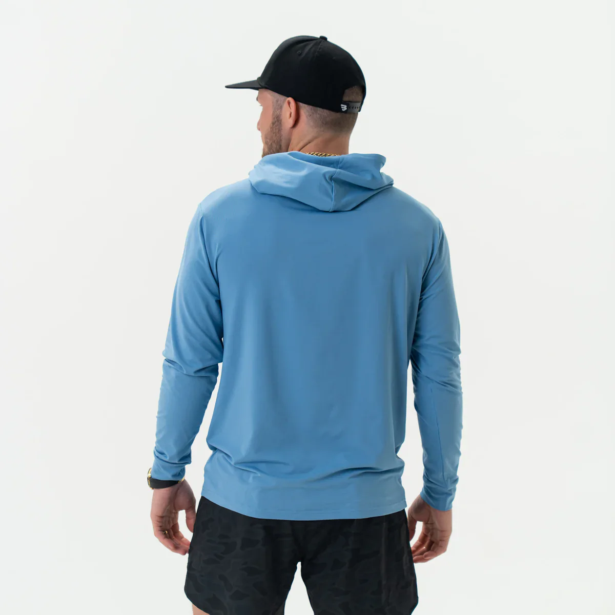 Men's Burlebo Performance Hoodie - Steel Blue - Image 5