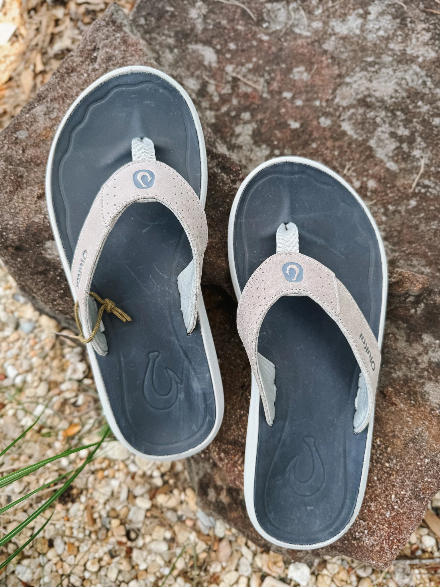 Men's Olukai Pili Sandals in Ash/Mood Indigo - Image 11
