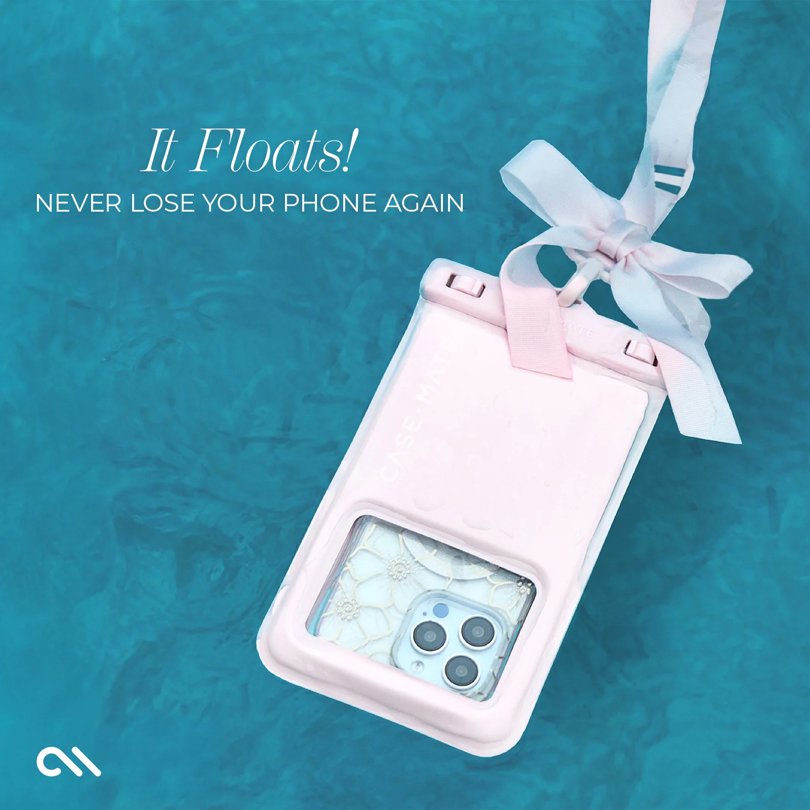 Waterproof Floating Bow Phone Pouch - Ballet Pink - Image 10