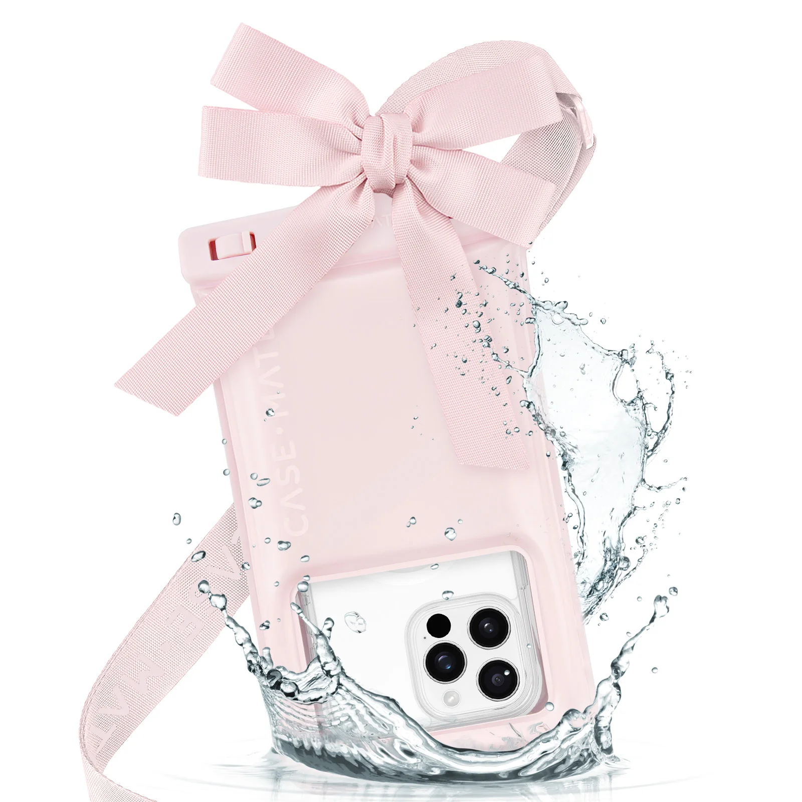 Waterproof Floating Bow Phone Pouch - Ballet Pink - Image 5