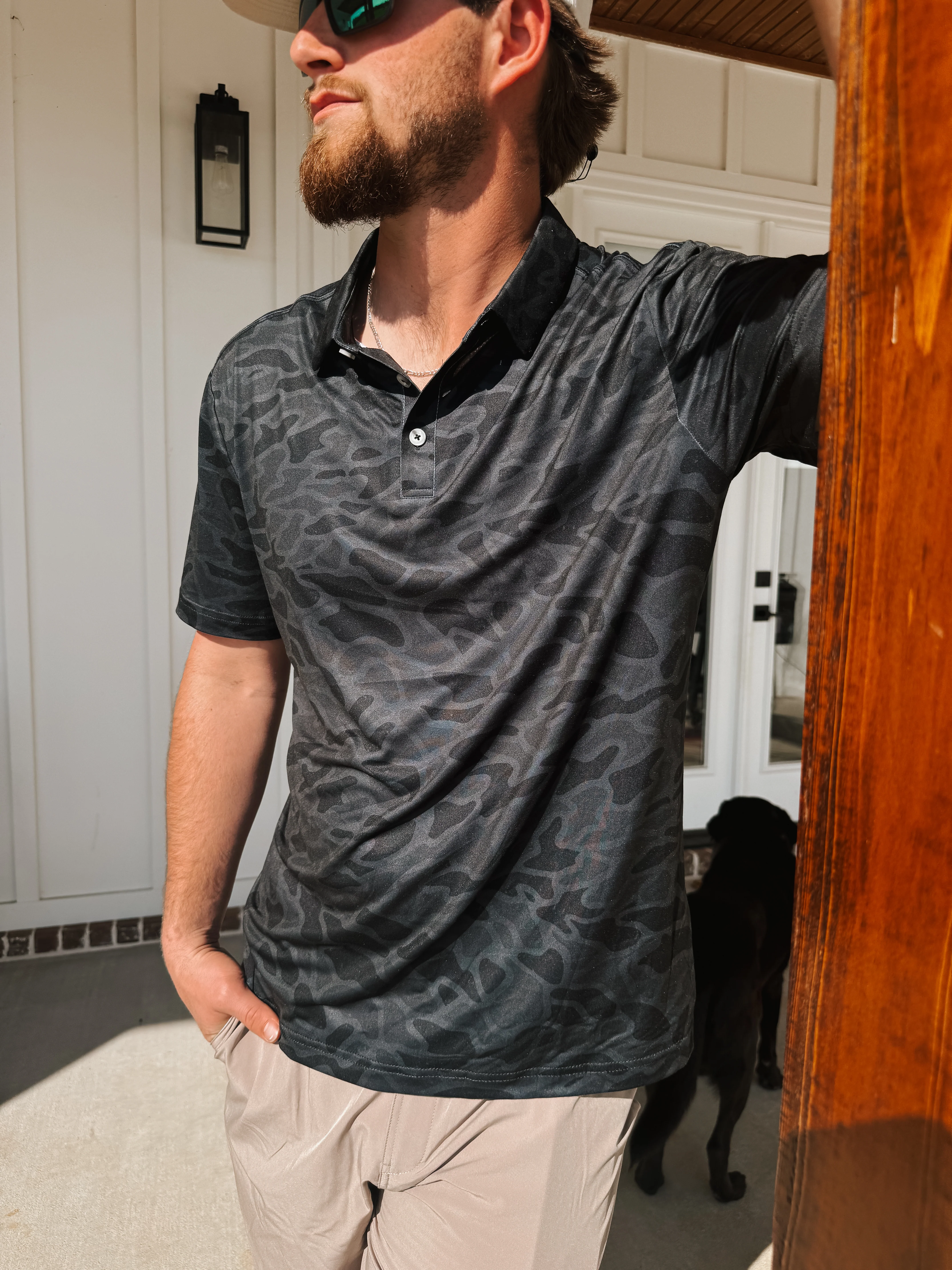 Men's Burlebo Performance Polo - Black Camo - Image 5