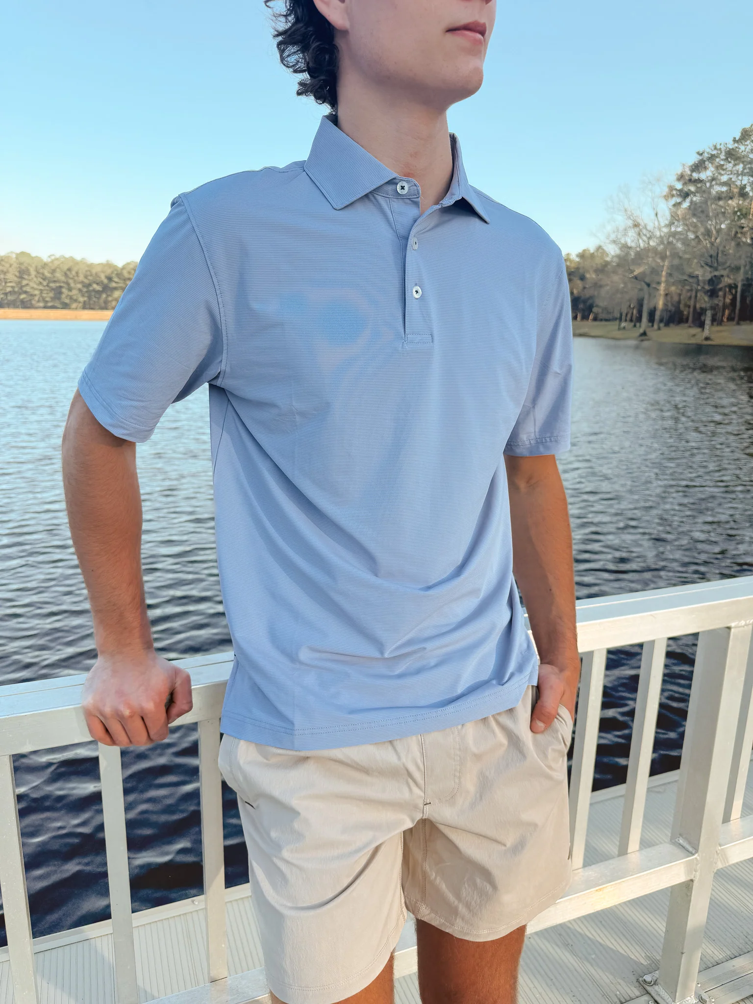 Southern Marsh Santa Clara Performance Polo in French Blue - Image 2