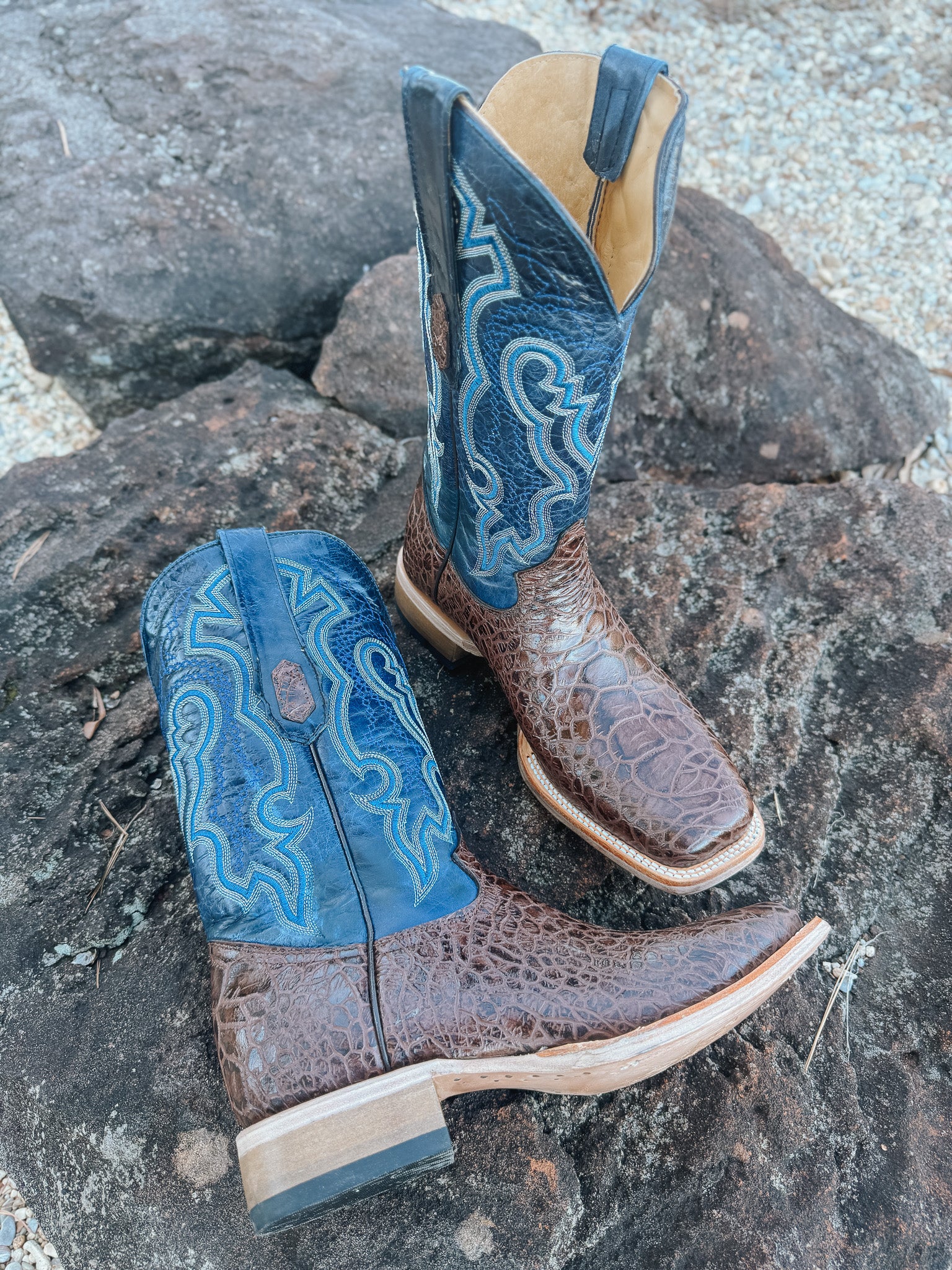 Men's Cowtown Brown Sea Turtle Print Leather Boots - Image 11