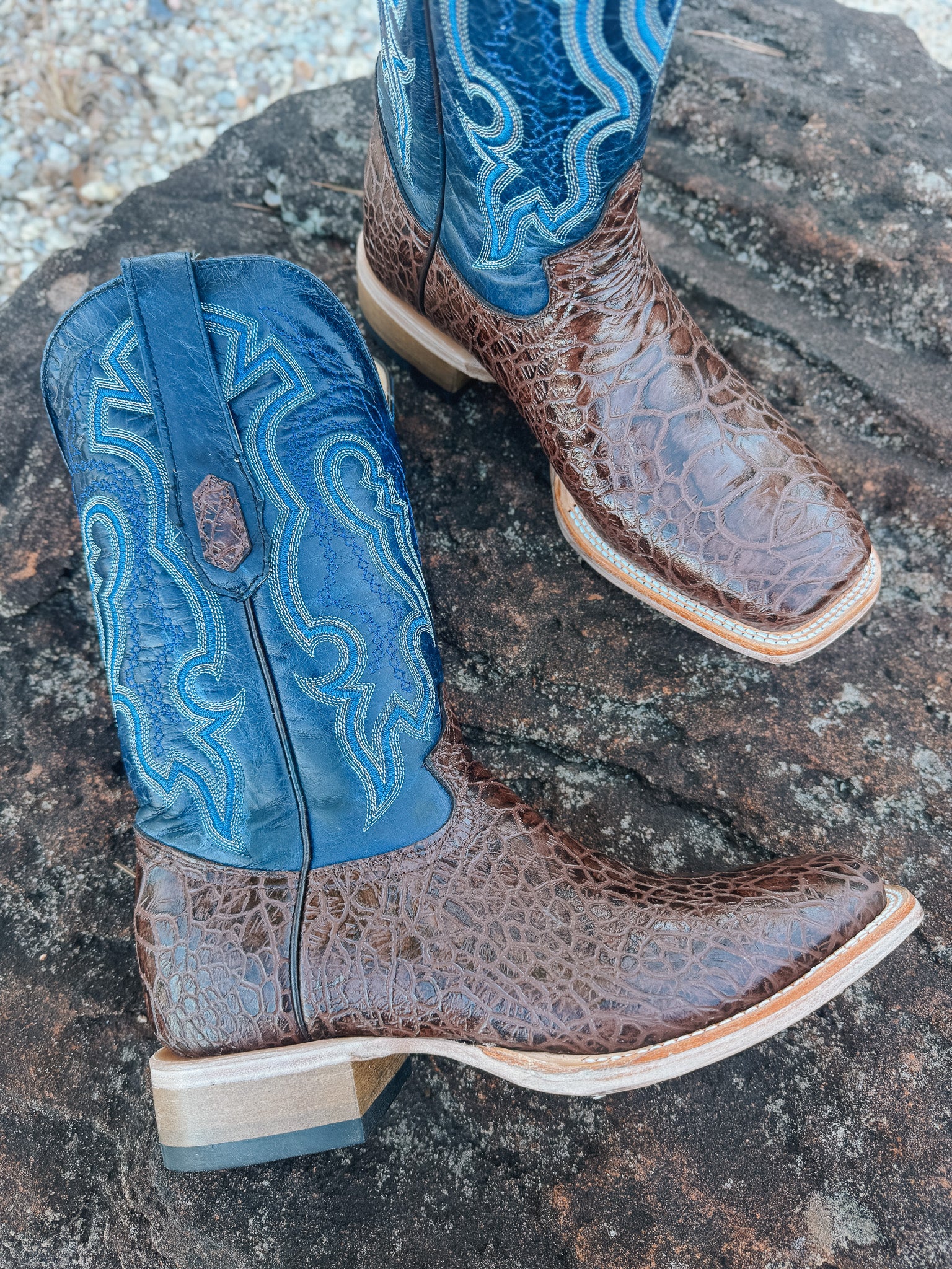 Men's Cowtown Brown Sea Turtle Print Leather Boots - Image 2