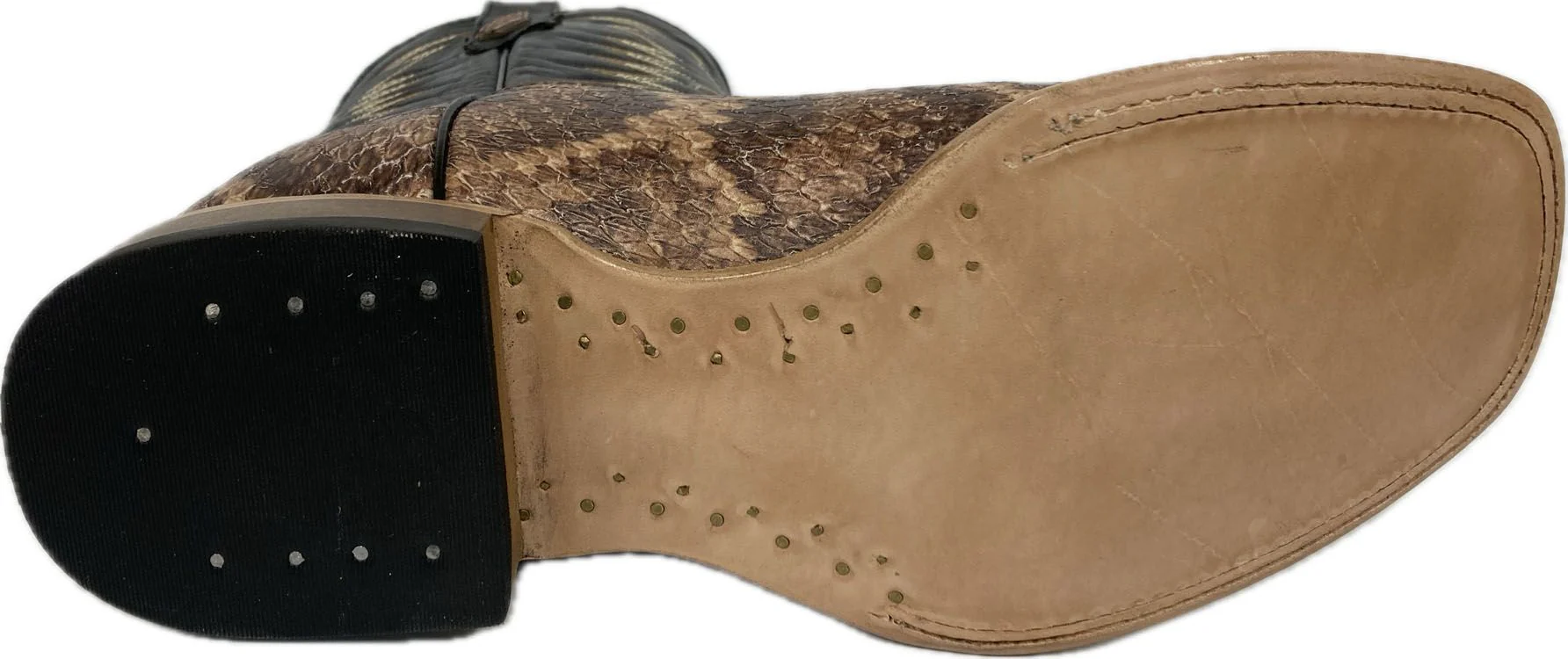 Cowtown Men's Wide Square Toe Rattlesnake Print Western Boots - Image 10