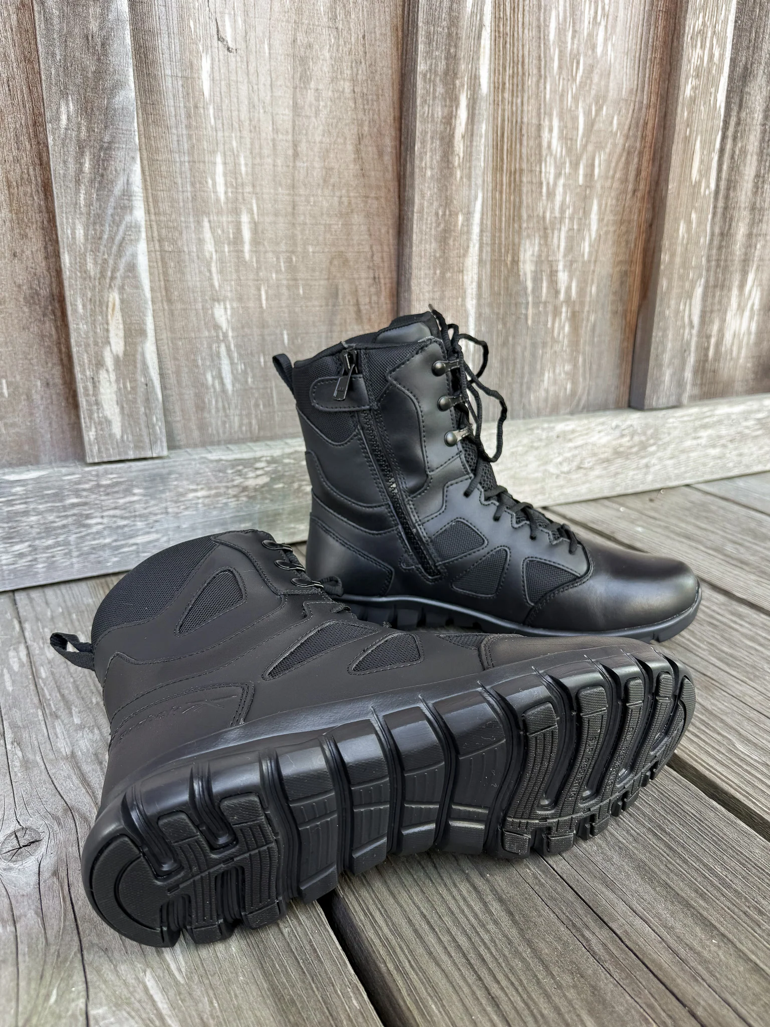 Men's Reebok 8" Tactical Boot with Side Zipper Black Boots - Image 2