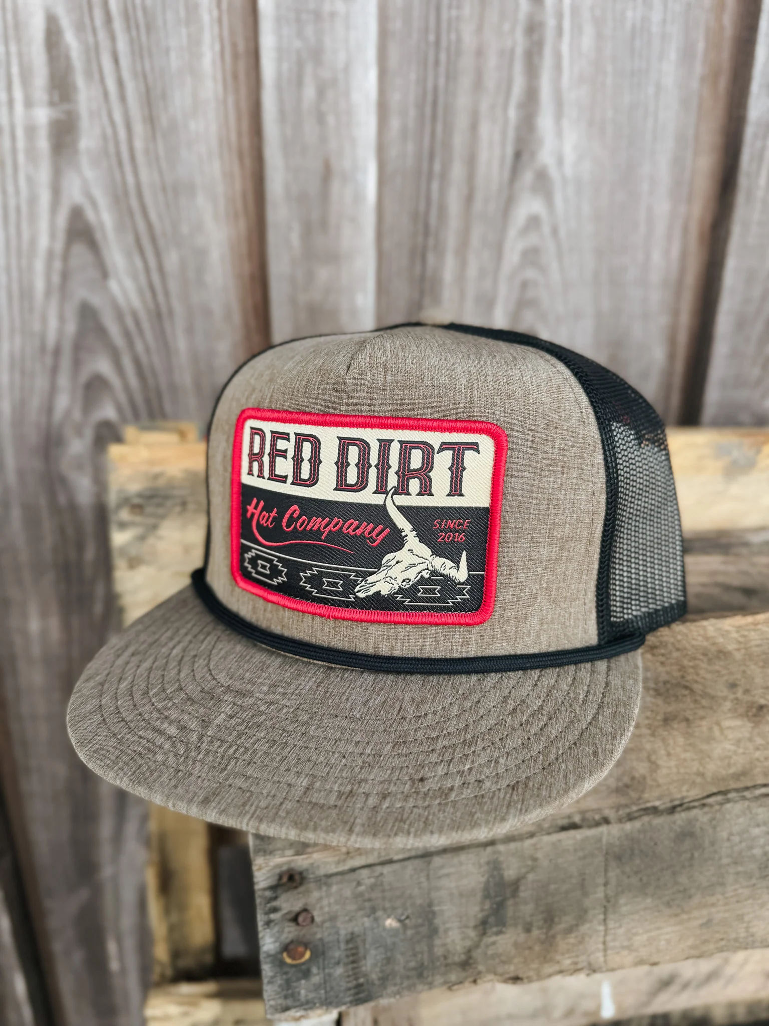 Red Dirt Hat Co. Bones Heather Tan/Black Cap - Image 2
