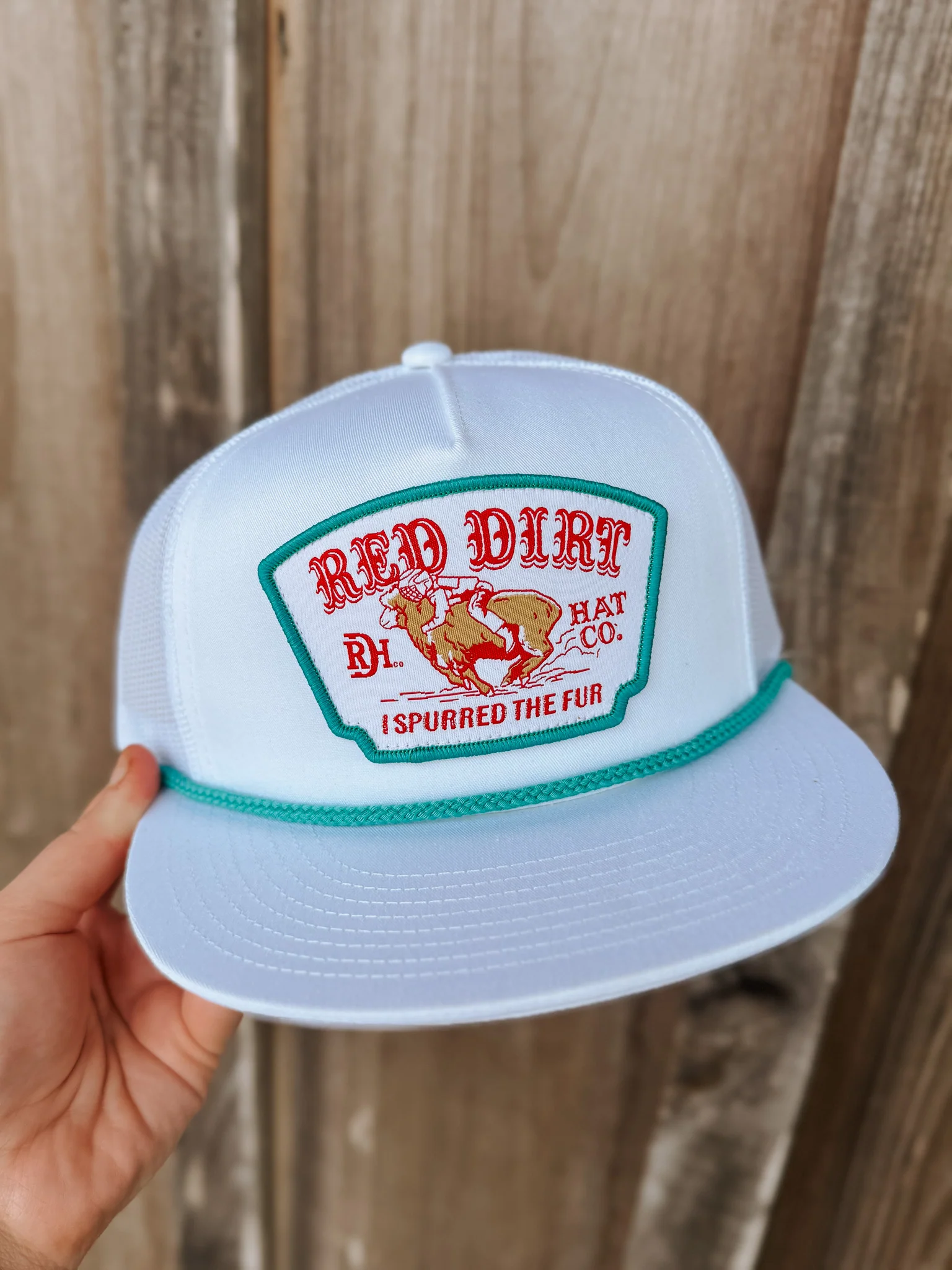 Youth Red Dirt Hat Co. Mutton Bustin' Cap in White - Image 3
