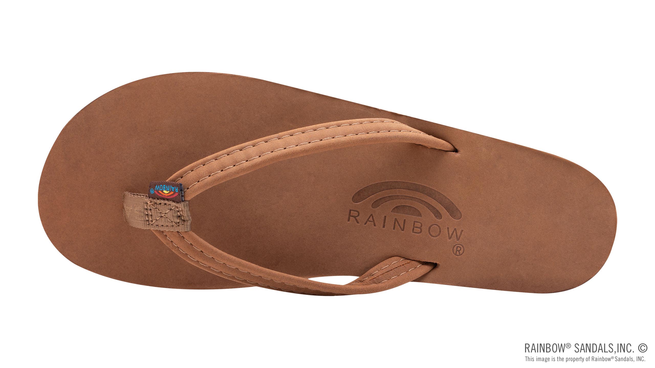 Rainbow Sandals | Women's Single Layer Narrow Strap Premier Leather Sandal in Redwood - Image 3