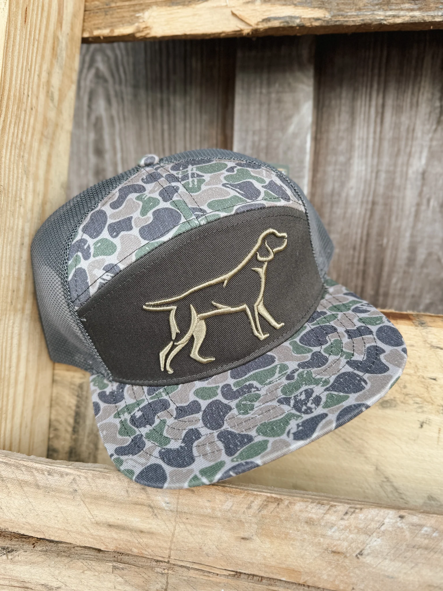 Fieldstone Grey Backwoods Camo 7 Panel 3D Puff Cap - Image 2