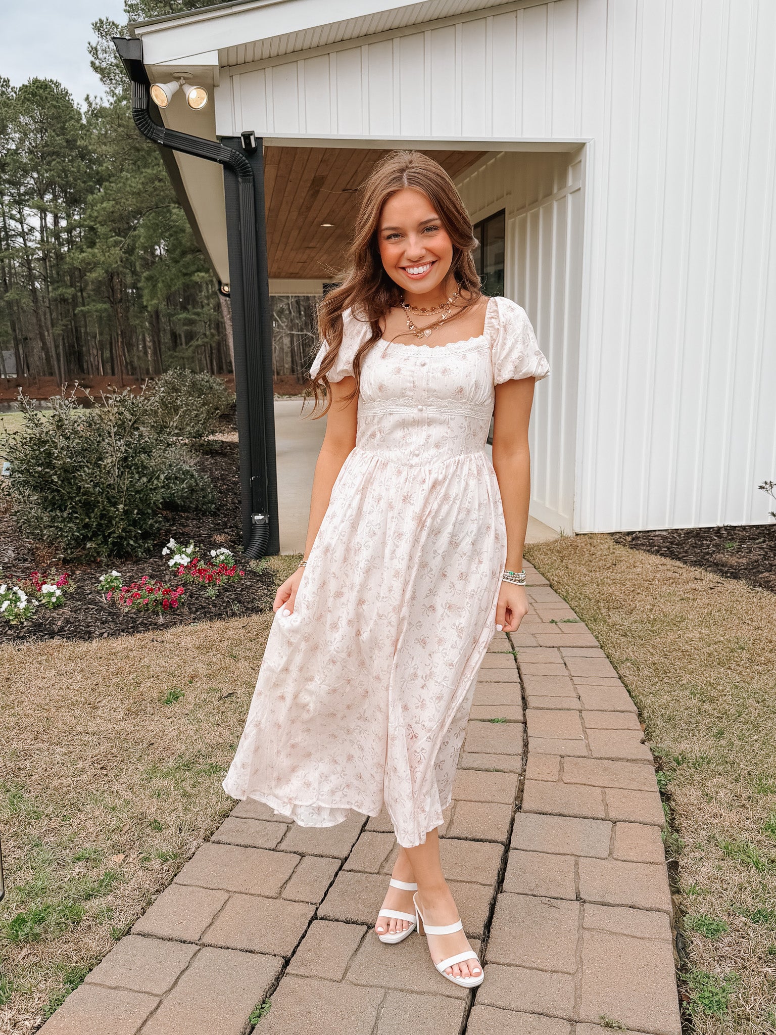 Vintage Charm Midi Dress in Blush - Image 5