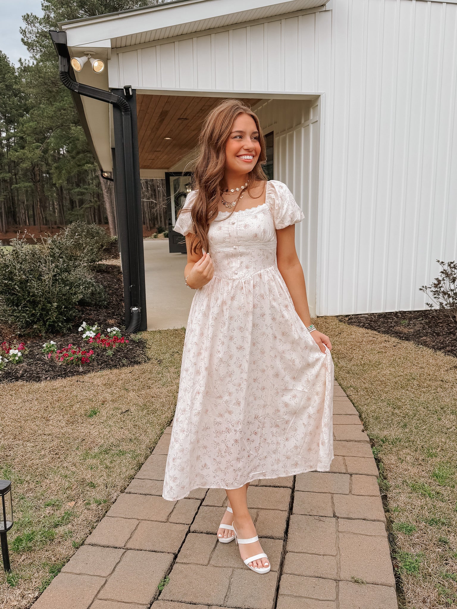 Vintage Charm Midi Dress in Blush - Image 6