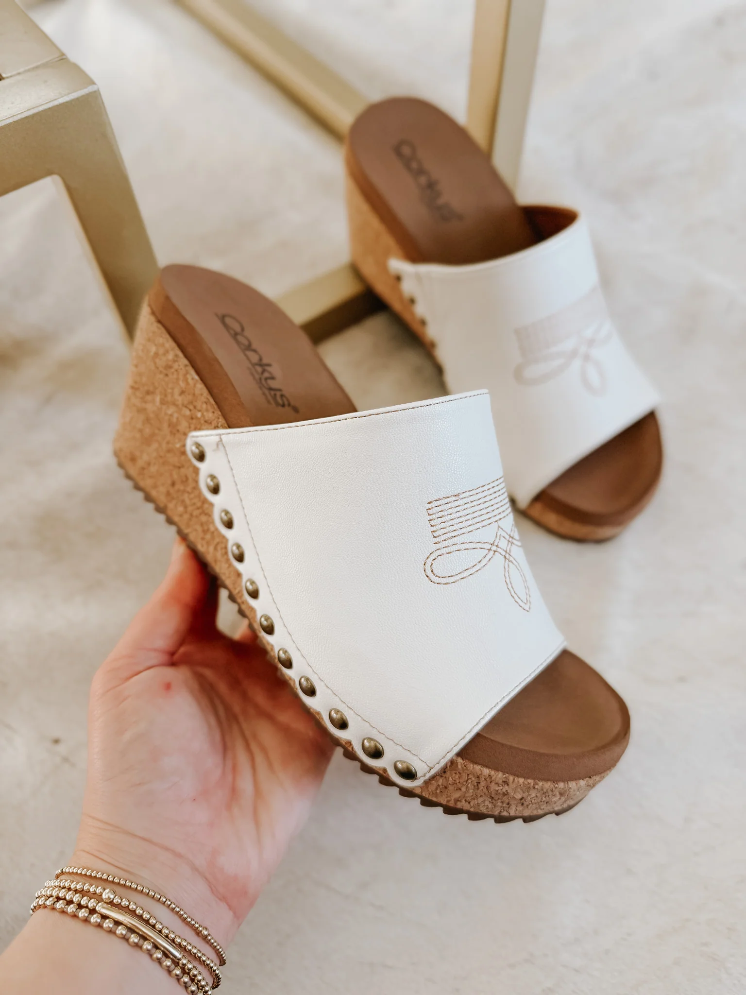 Saddle Up Wedge In Ivory - Image 9