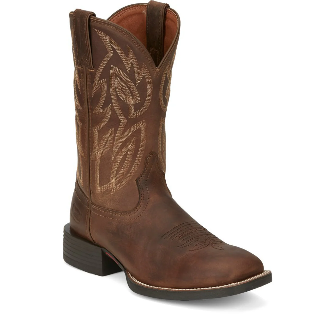 Men's Justin Cantor Wide Square Toe Brown Boot
