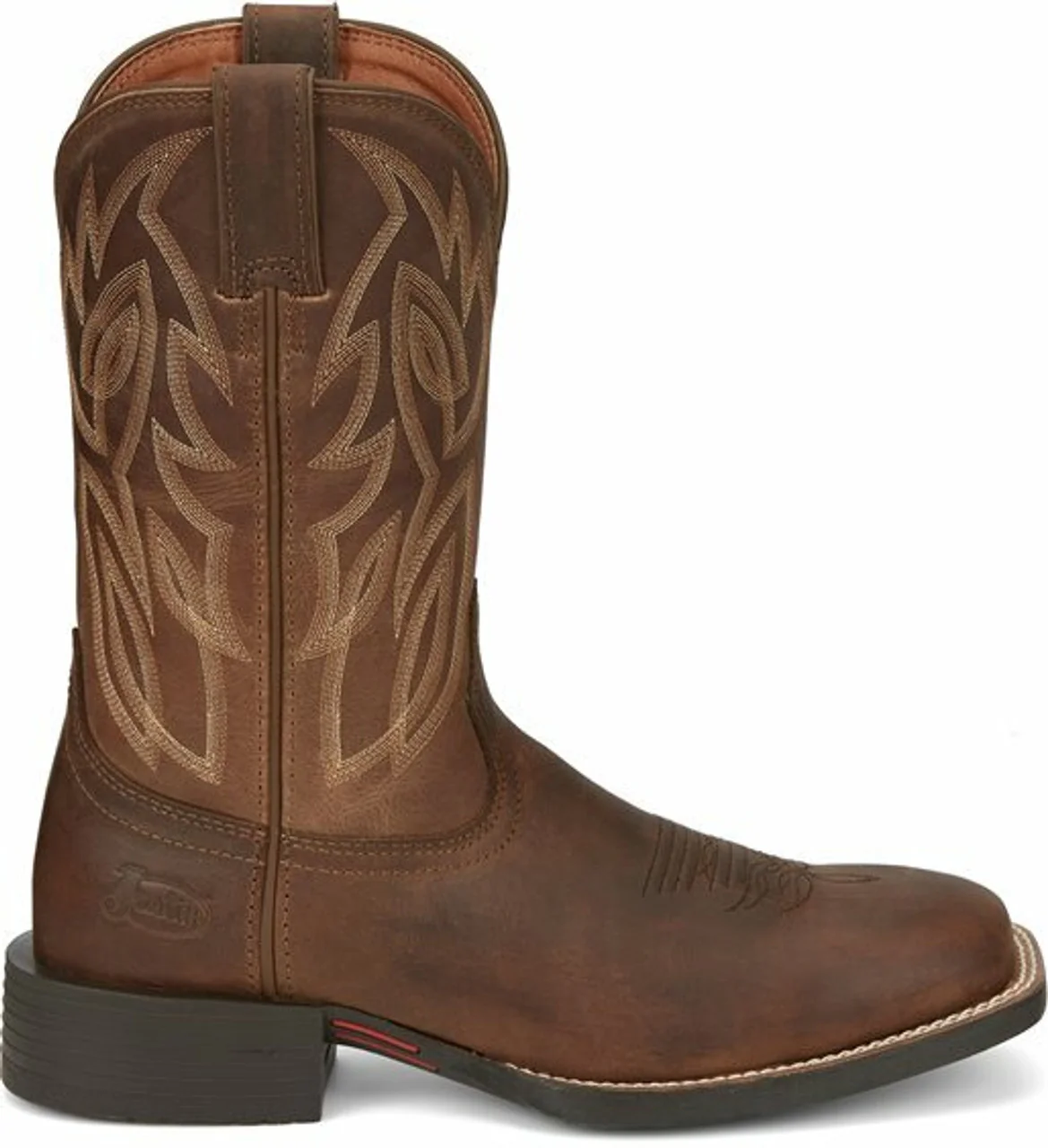 Men's Justin Cantor Wide Square Toe Brown Boot - Image 2