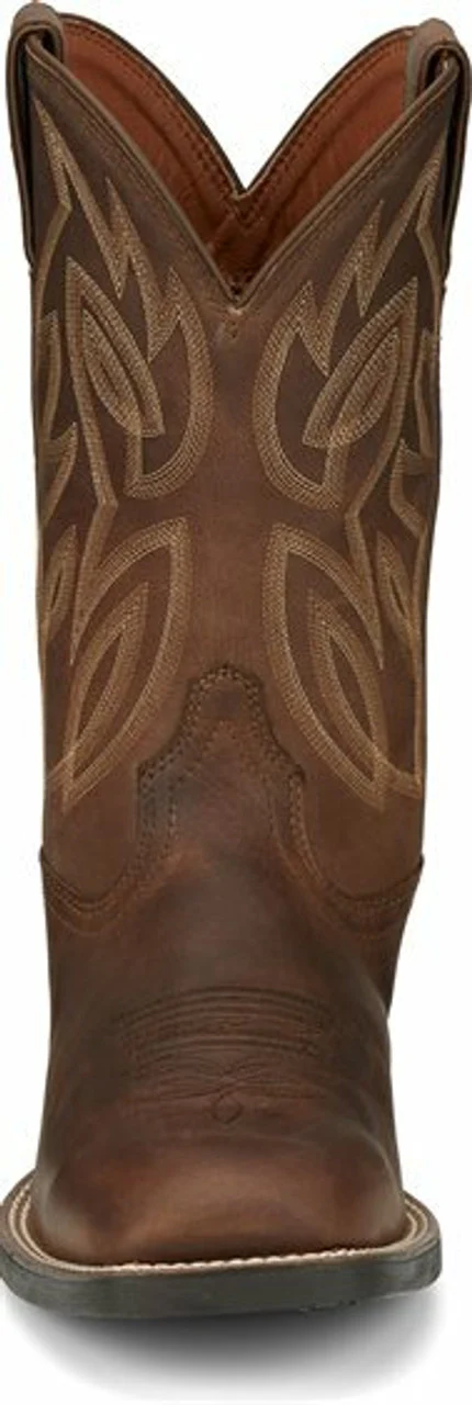 Men's Justin Cantor Wide Square Toe Brown Boot - Image 3