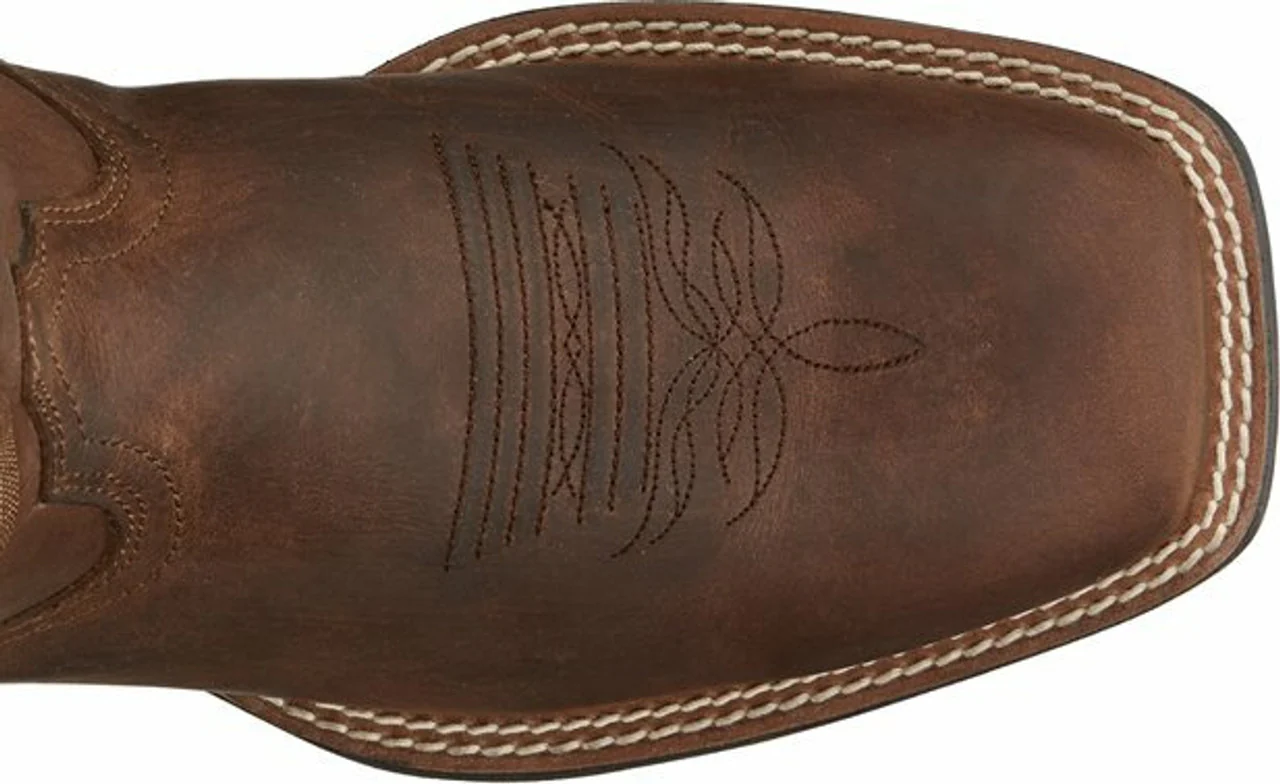 Men's Justin Cantor Wide Square Toe Brown Boot - Image 4