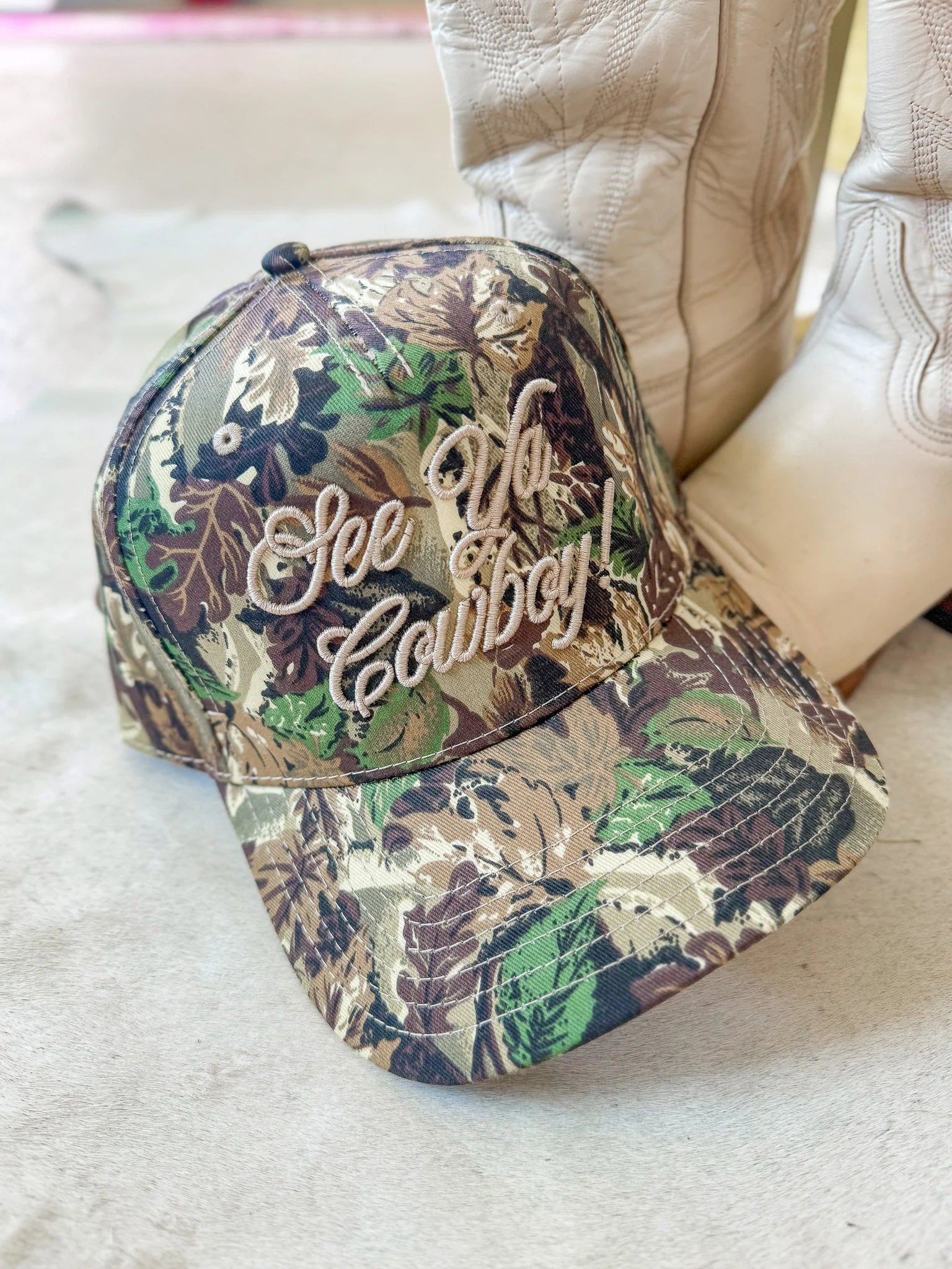 See Ya Cowboy! Camo Trucker Hat - Image 4