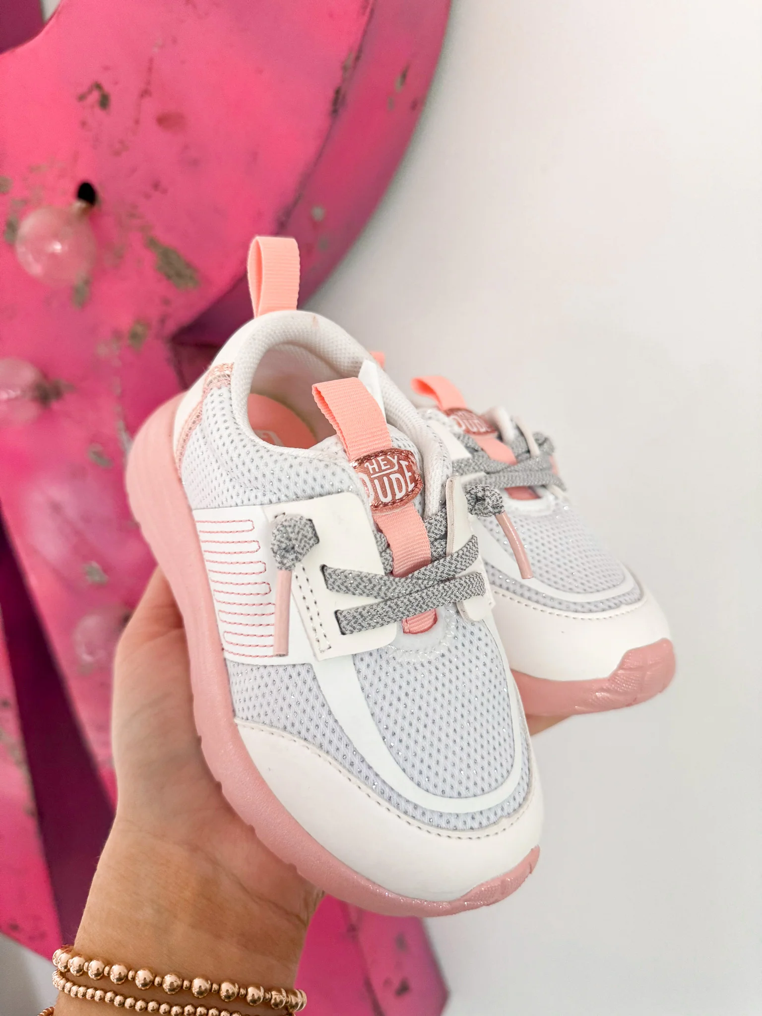 Toddler Hey Dude Sirocco Play Pastel Ombre in White/Pink - Image 13