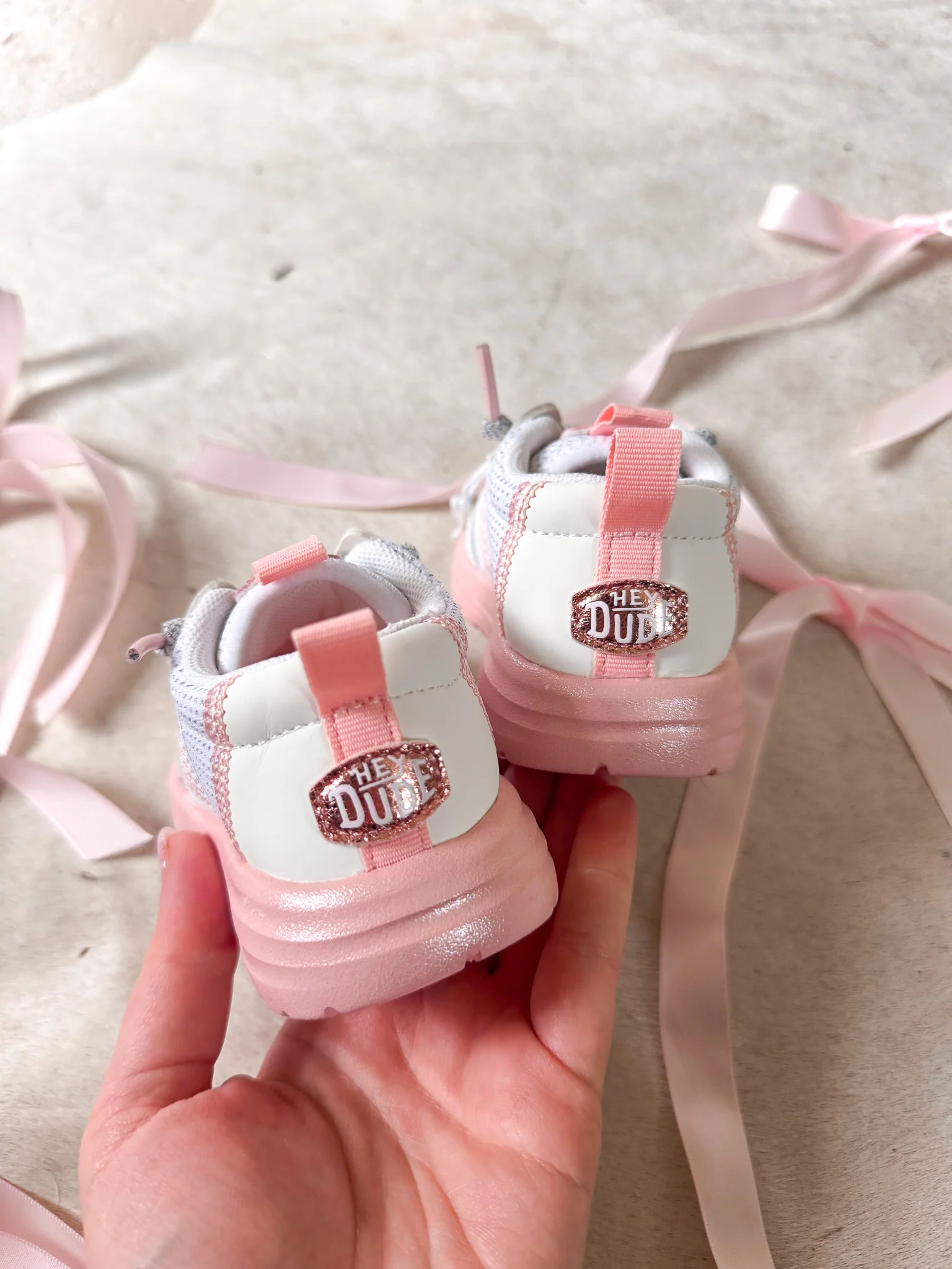 Toddler Hey Dude Sirocco Play Pastel Ombre in White/Pink - Image 3