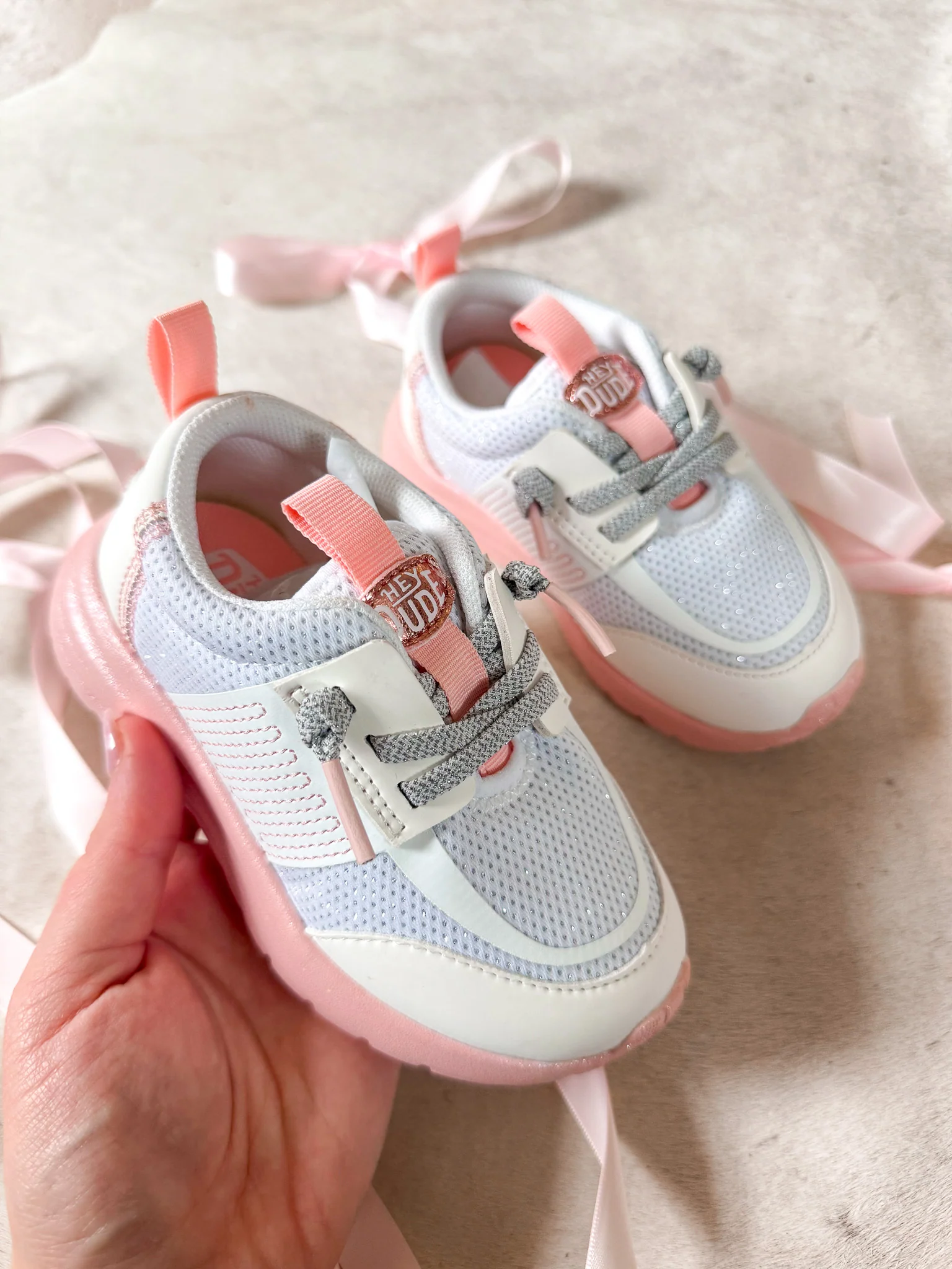 Youth Hey Dude Sirocco Play Pastel Ombre in White/Pink - Image 17