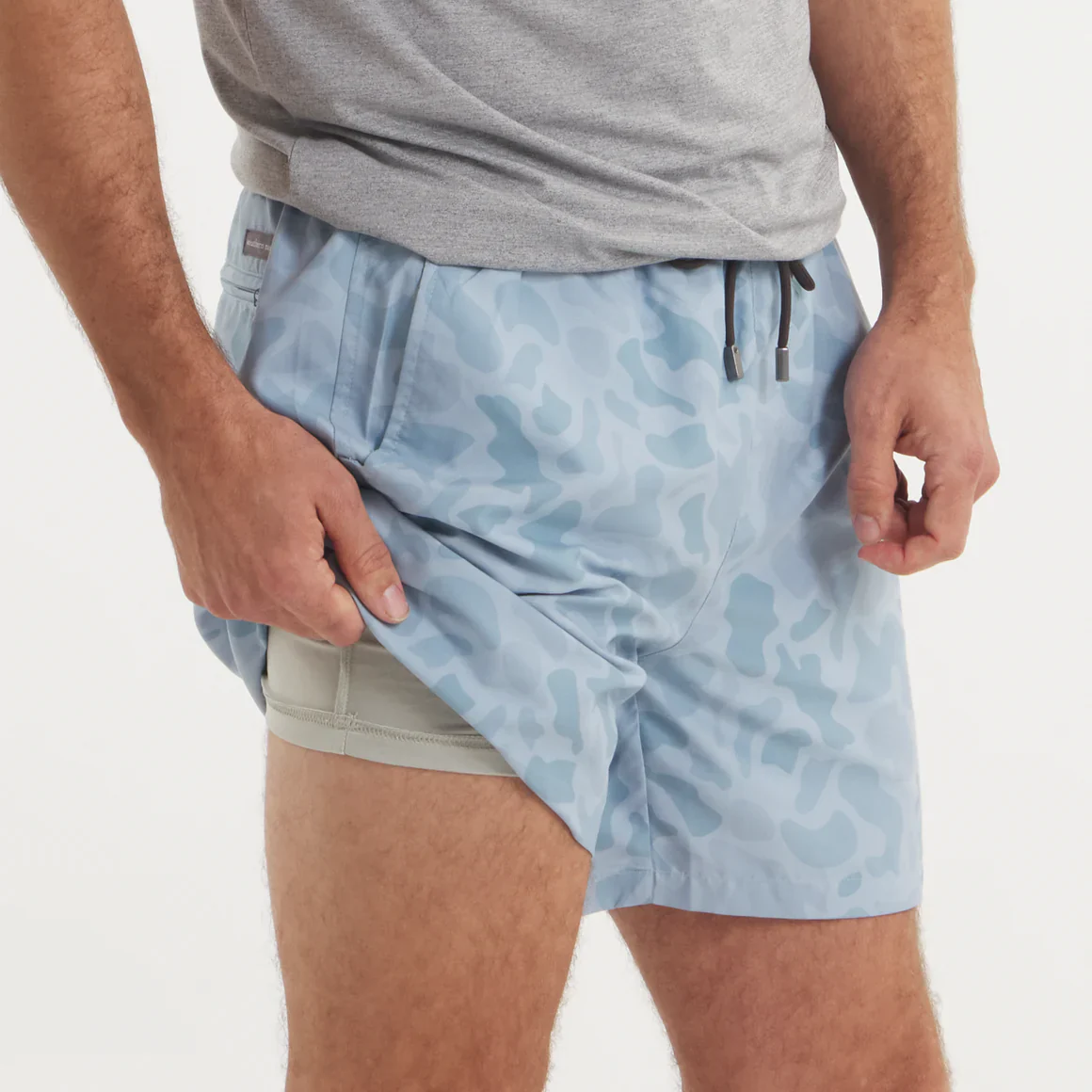 Men's Southern Marsh La Costa Lined Swim Trunk in Washed Slate Camo - Image 4