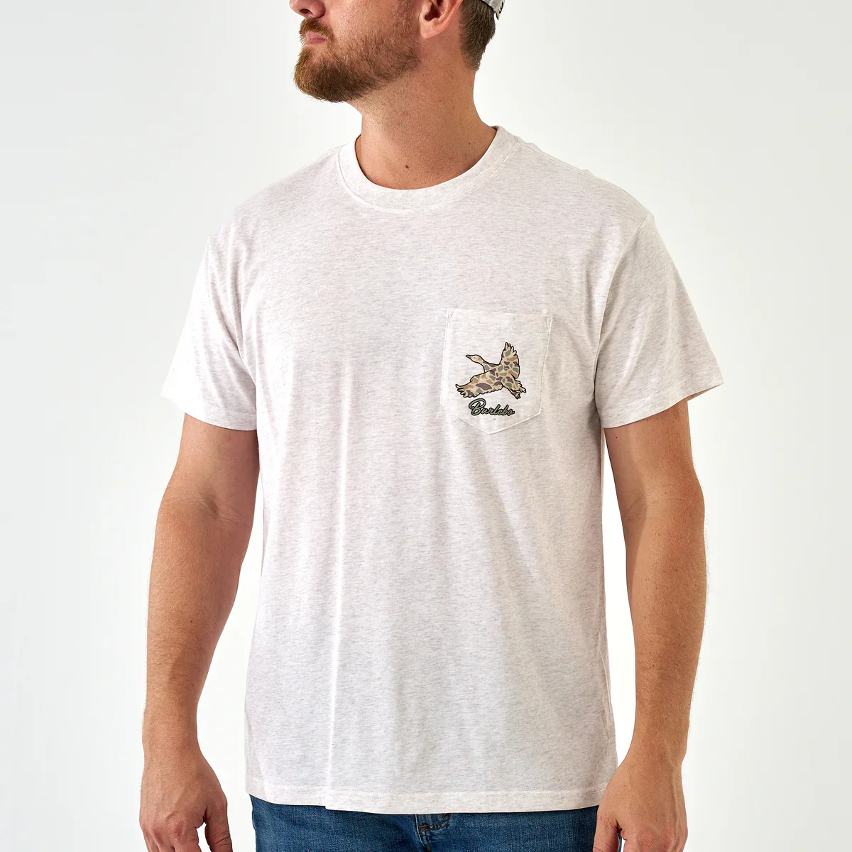 Burlebo Flying Pintail Camo Duck T-Shirt - Oatmeal - Image 3