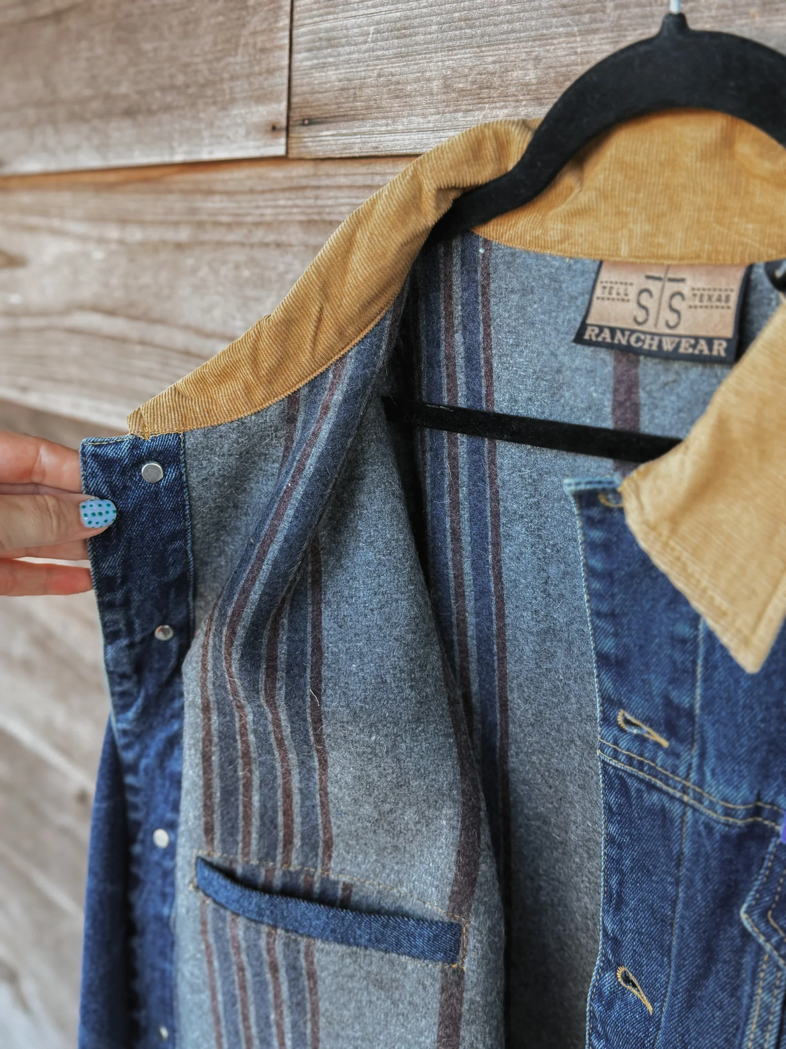 STS Ranchwear Price Wool Lined Denim Jacket - Image 8
