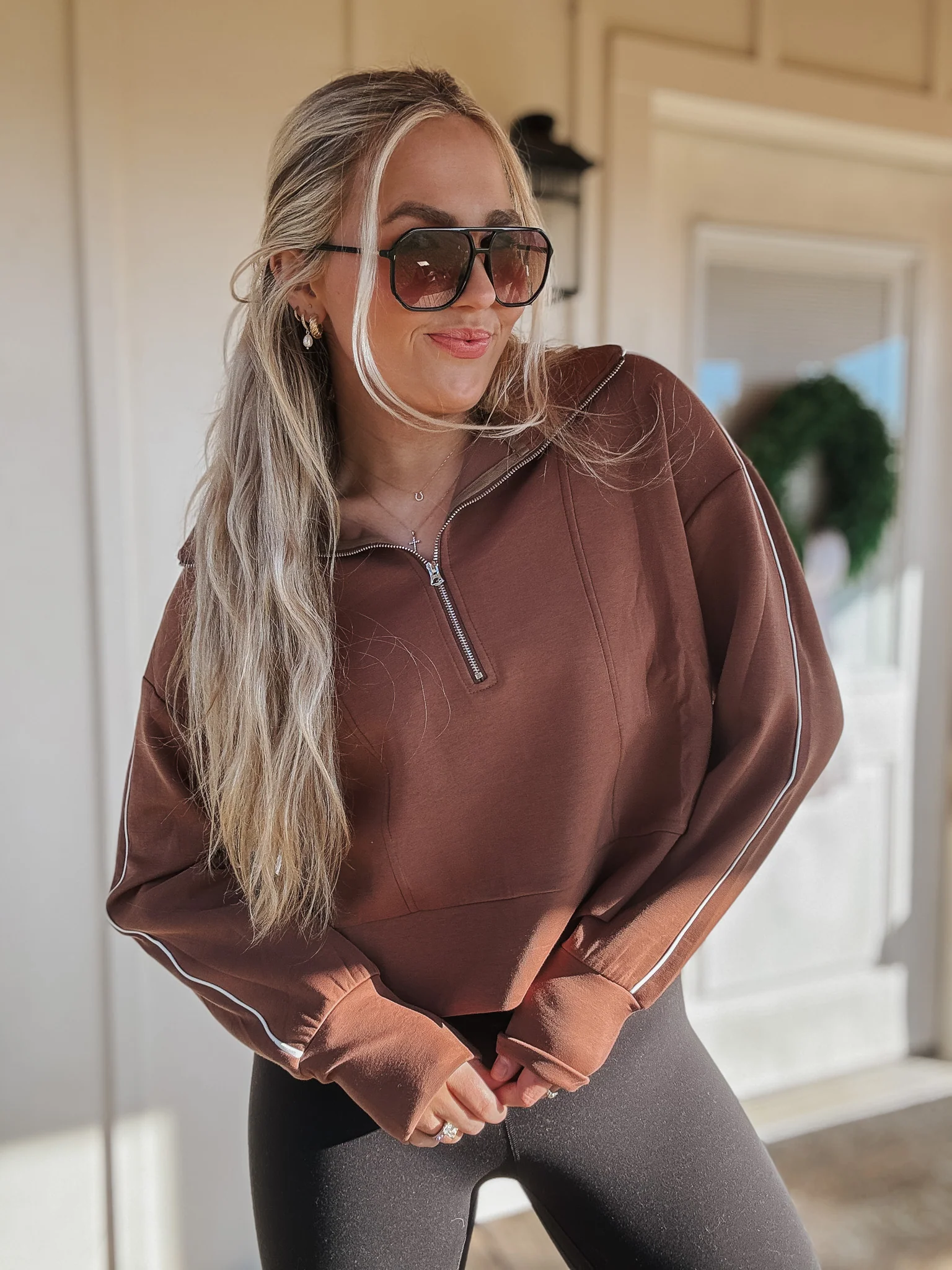 Simple Livin' Mocha Quarter Zip