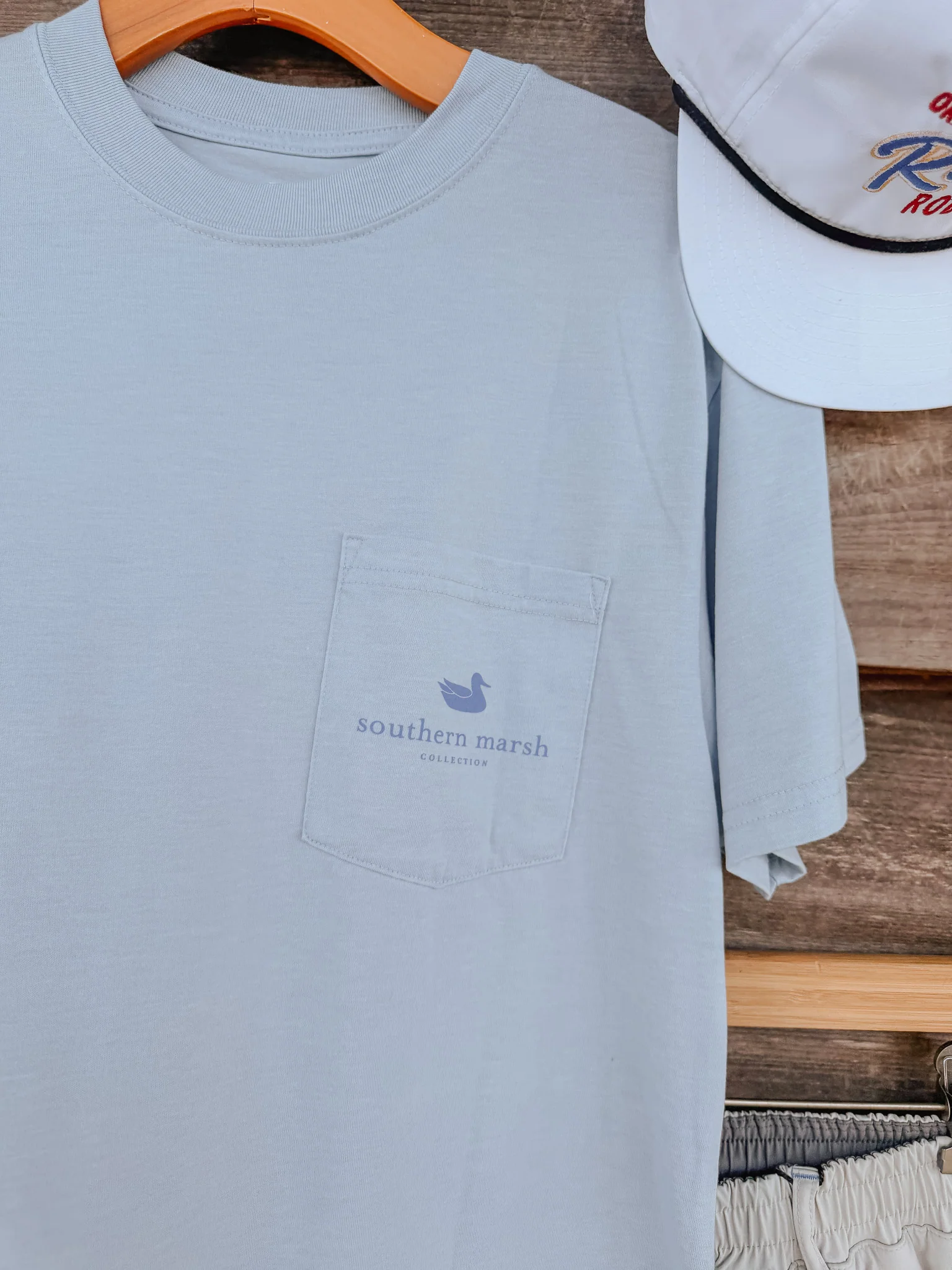 Southern Marsh Freedom Seawash T-Shirt in Mist Blue - Image 3