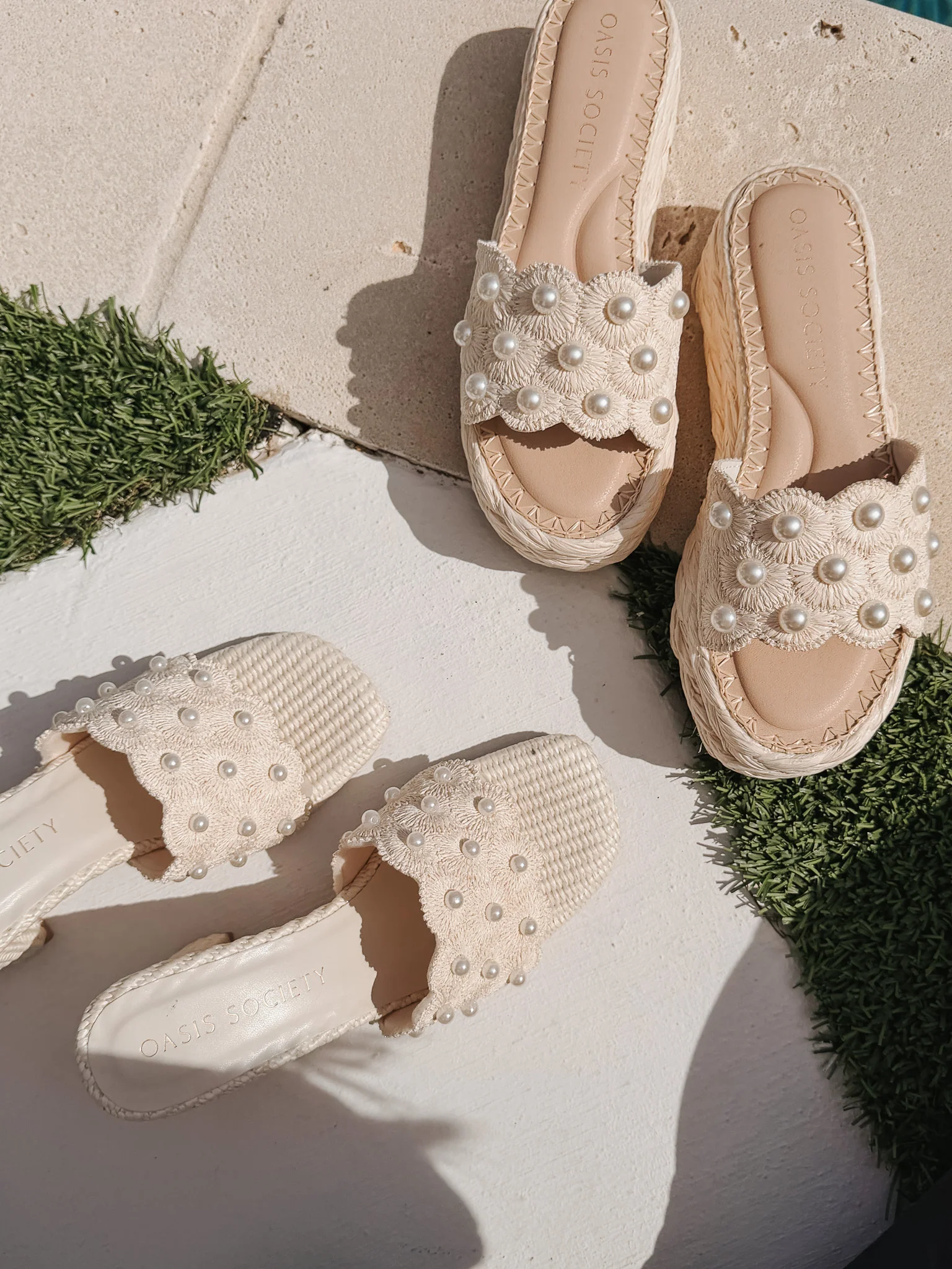 The Holland | Ivory Pearl Raffia Block Heel - Image 15