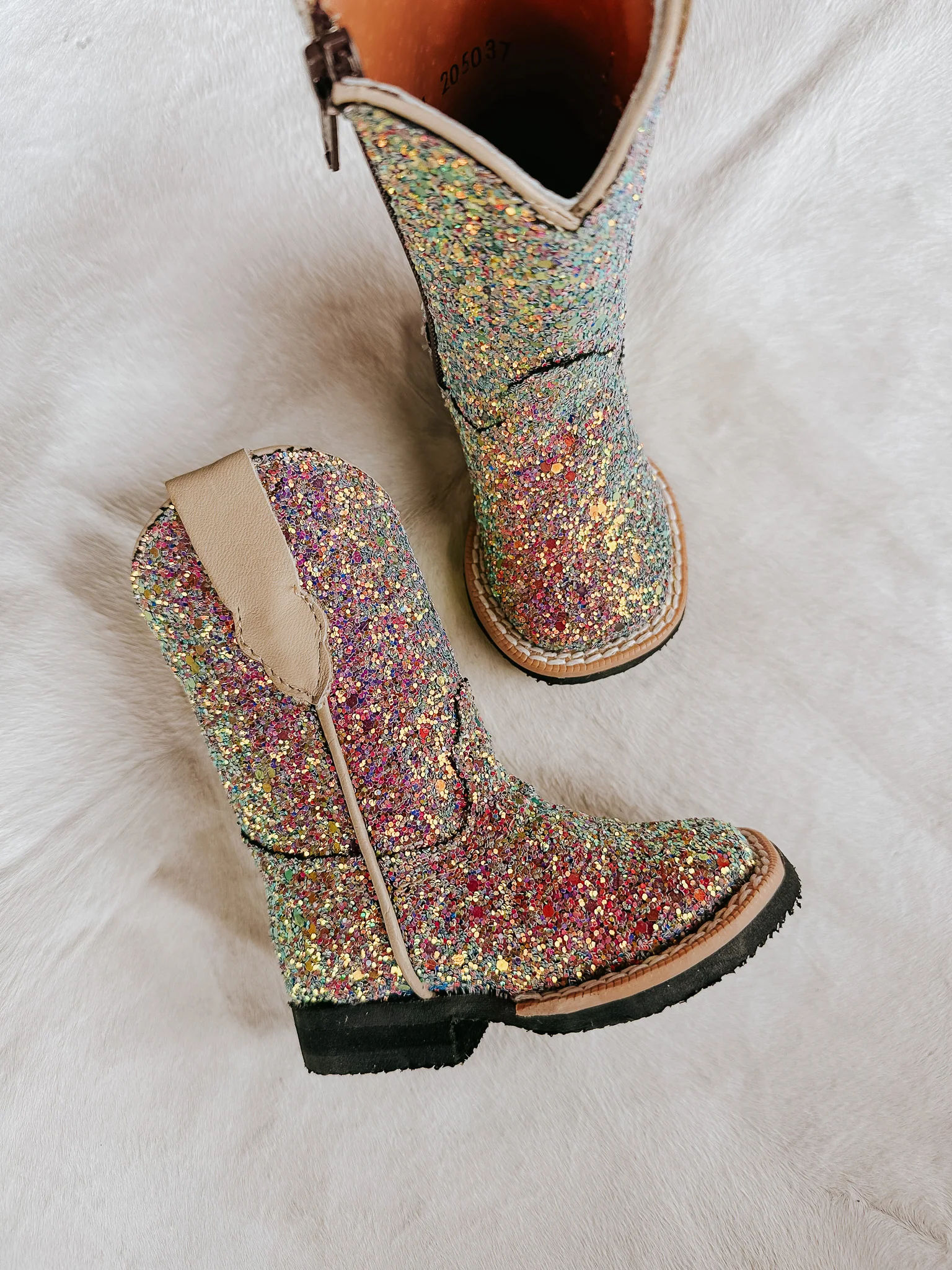 Girl's Tanner Mark Blue Mermaid Glitter Boots - Image 3
